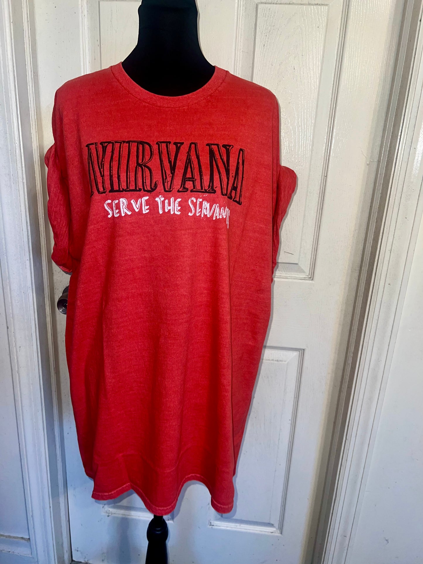 Nirvana Double Sided Oversized Distressed Tee