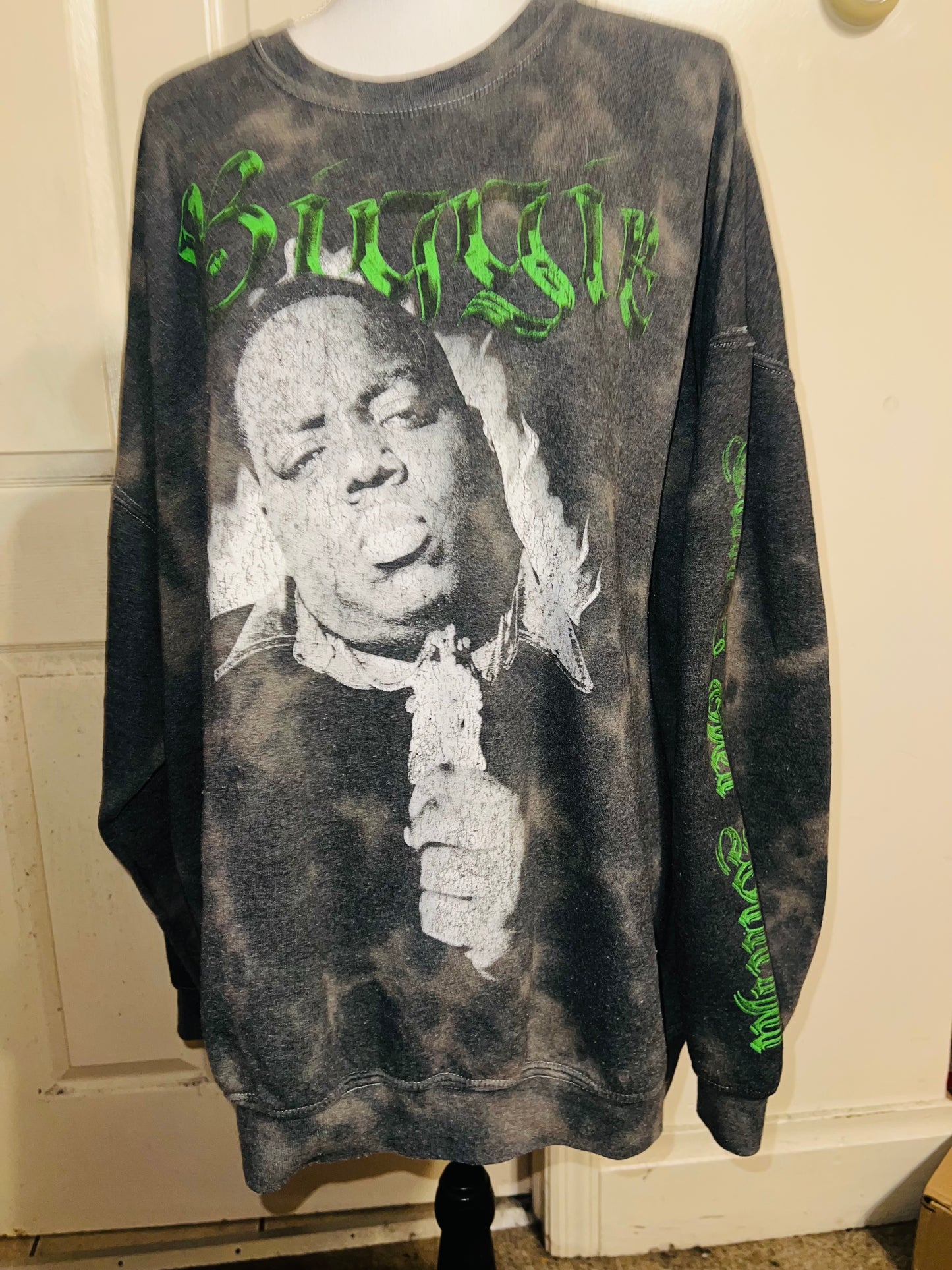 Biggie Smalls Oversized Distressed Sweatshirt