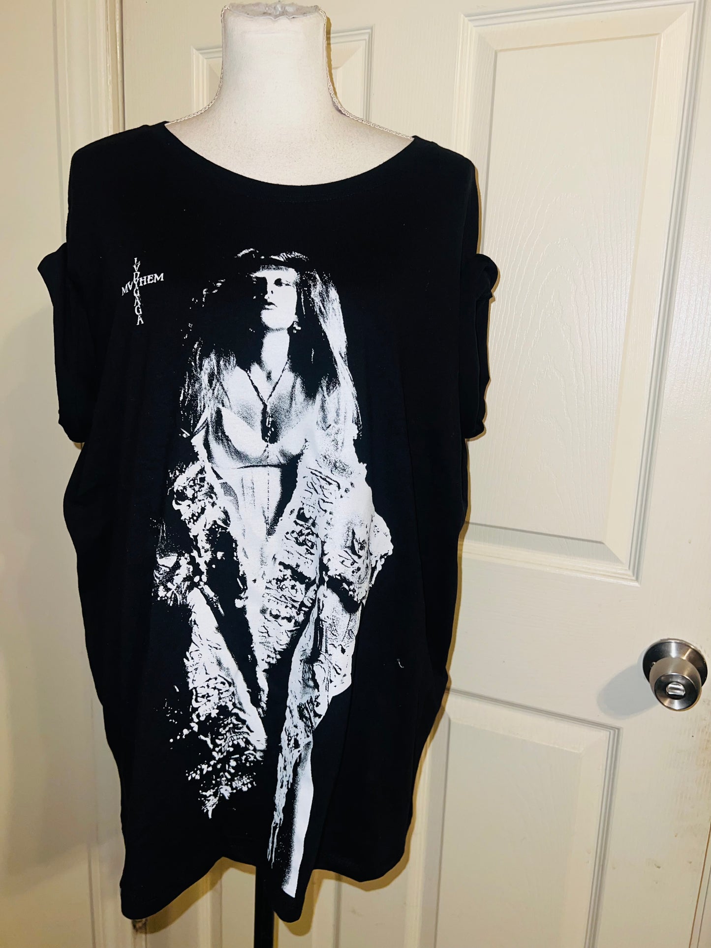 Lady Gaga Oversized Distressed Tee