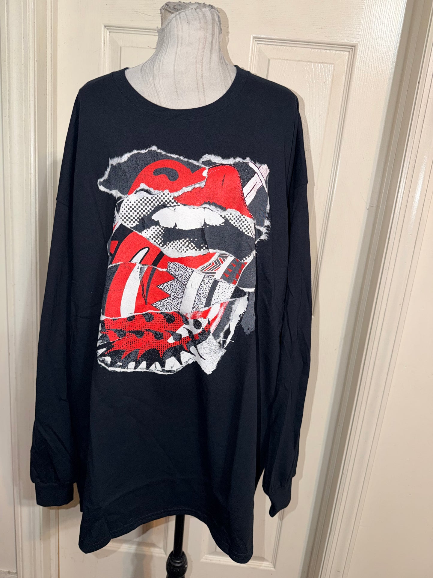 The Rolling Stones Oversized Distressed Long Sleeve Tee