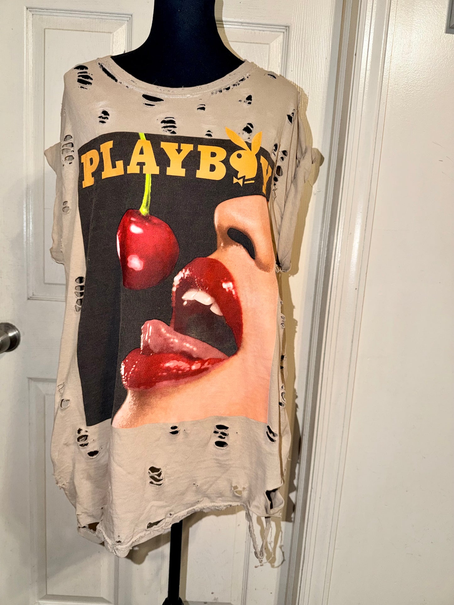 Playboy Oversized Distressed Tee