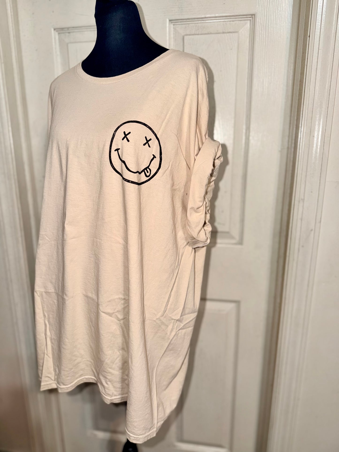 Nirvana Double Sided Oversized Distressed Tee