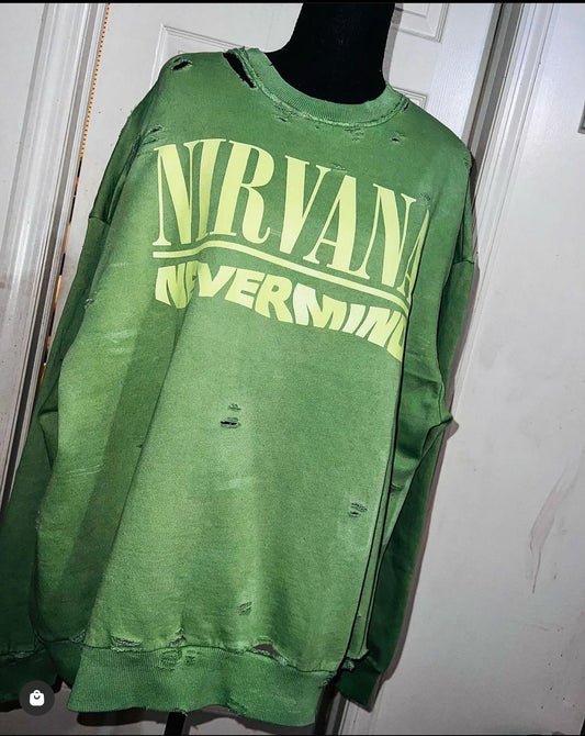 Nirvana Nevermind Oversized Distresed Sweatshirt