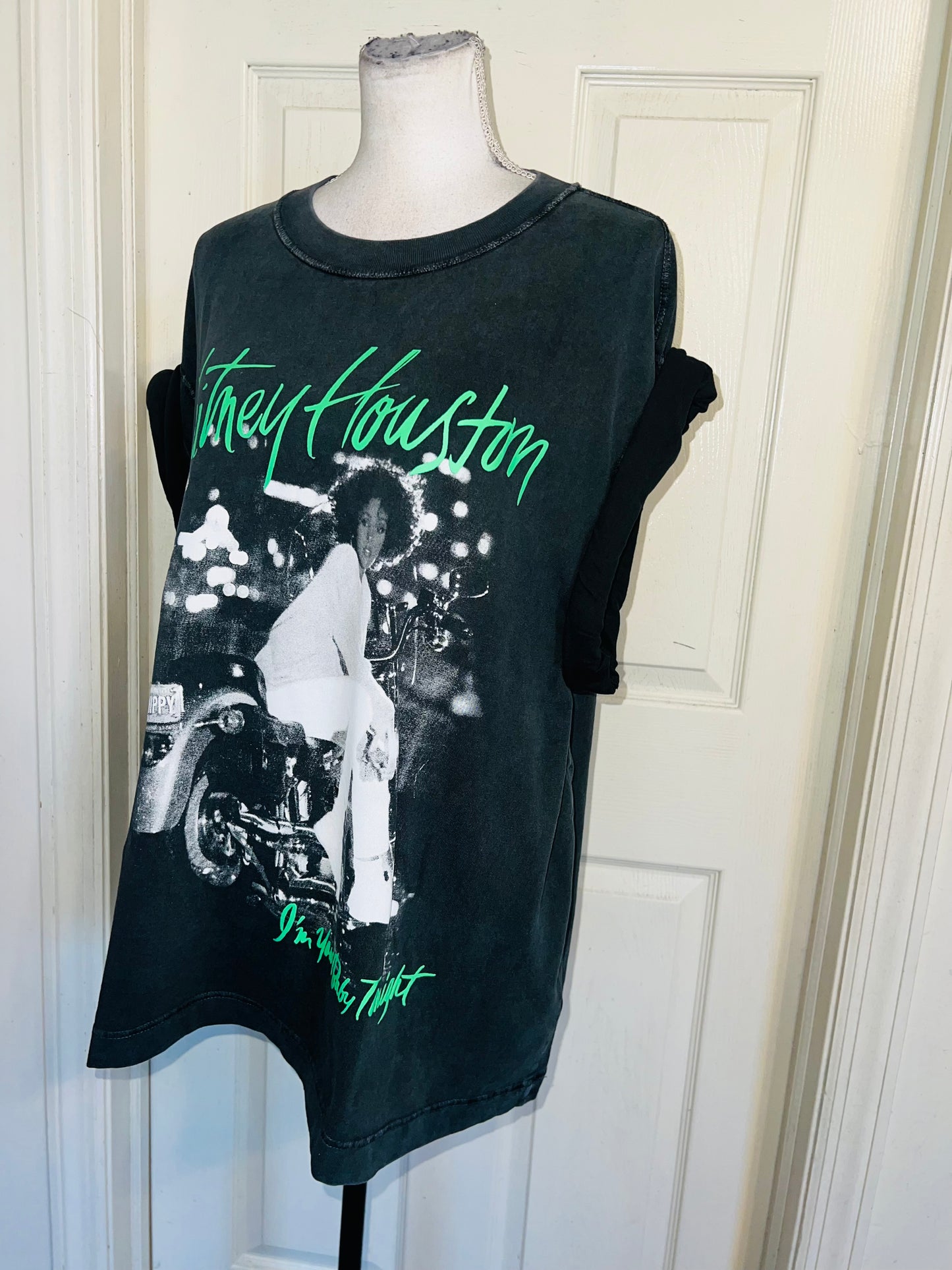 Whitney Houston Double Sided Oversized Distressed Tee