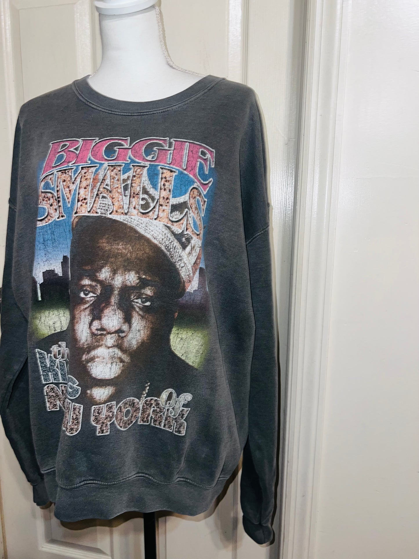Biggie Smalls Double Sided Oversized Distressed Sweatshirt
