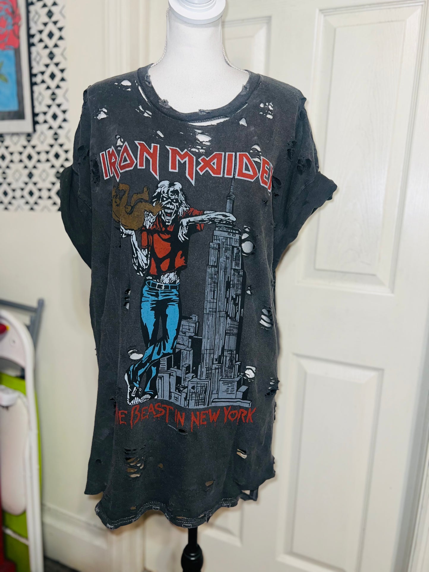 Iron Maiden Double Sided Oversized Distressed Tee