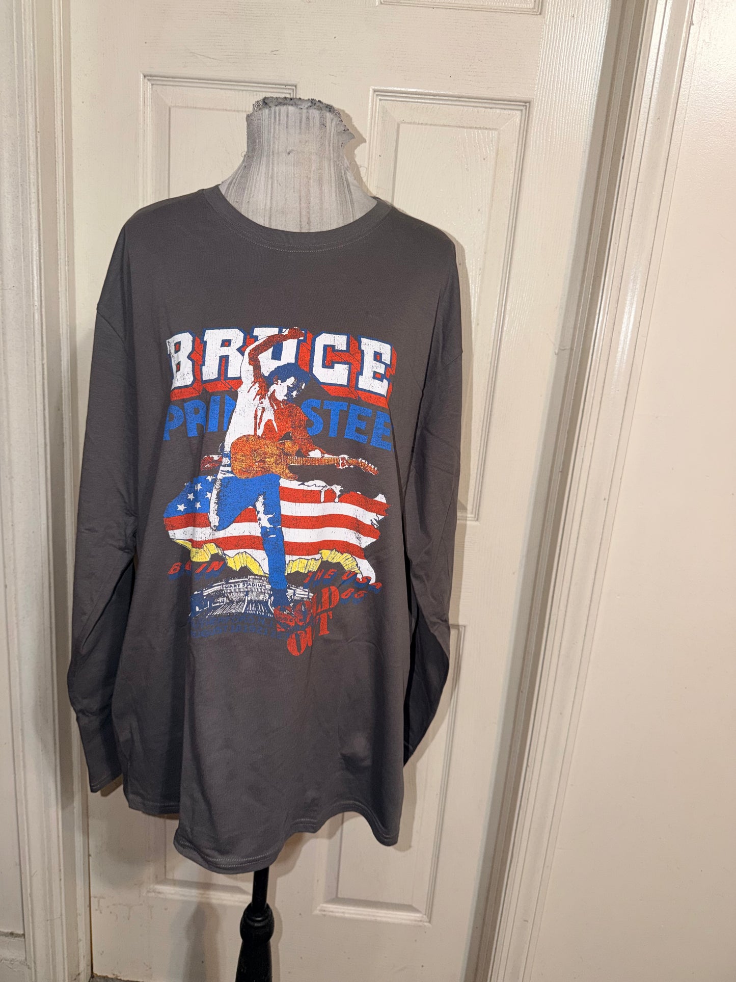 Bruce Springsteen Oversized Distressed Long Sleeve Tee