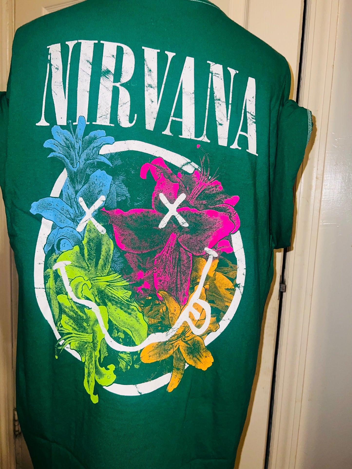 Nirvana Double Sided Oversized Distressed Tee