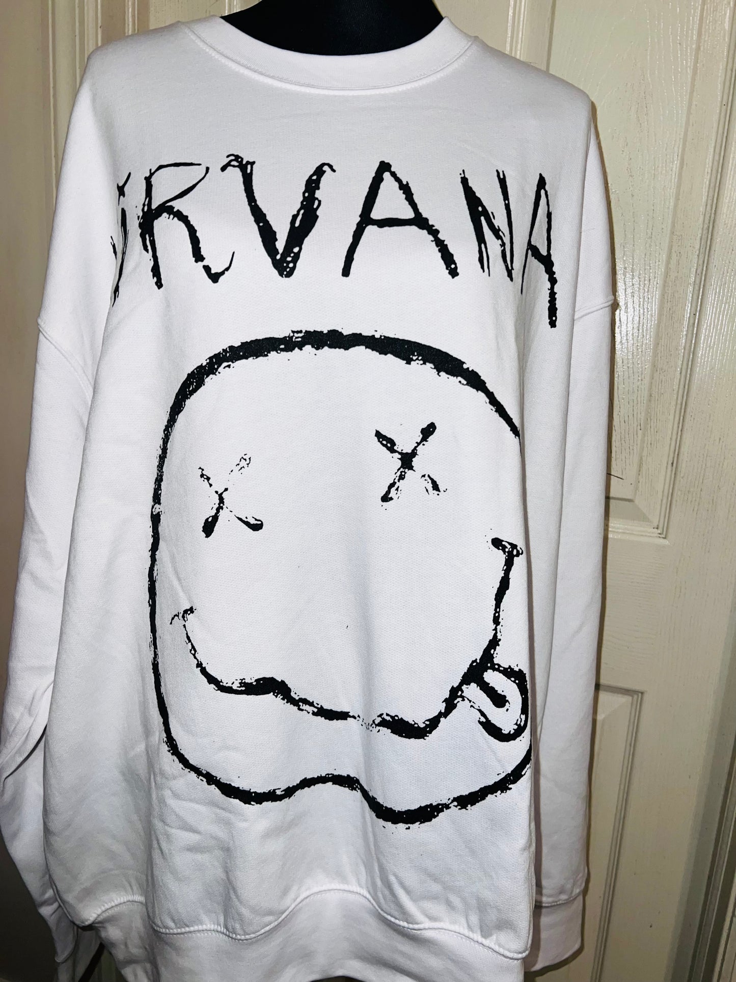 Nirvana Oversized Distressed Sweatshirt