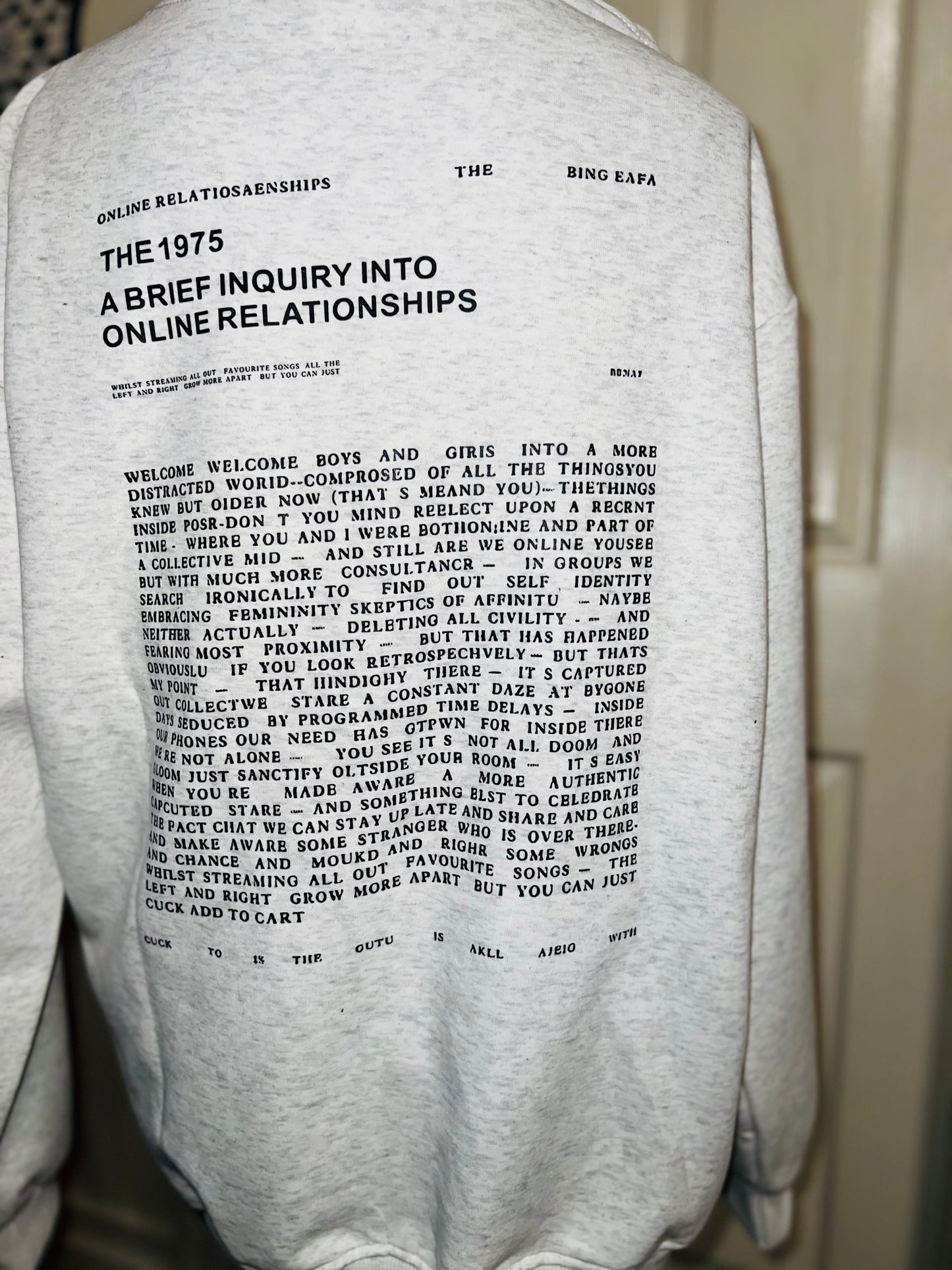 The 1975 ABIIOR Double Sided Oversized Distressed Sweatshirt