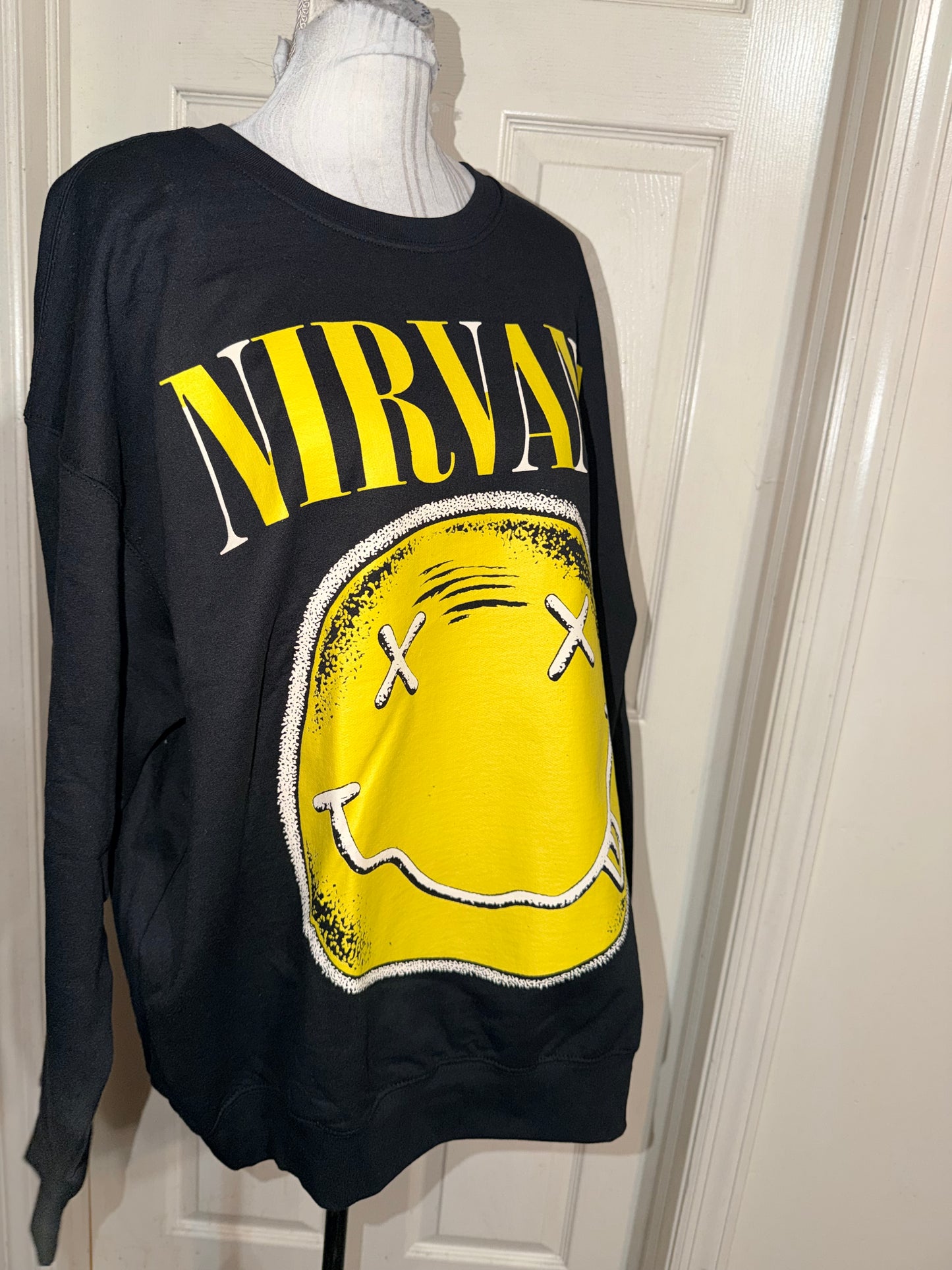 Nirvana Oversized Distressed Sweatshirt