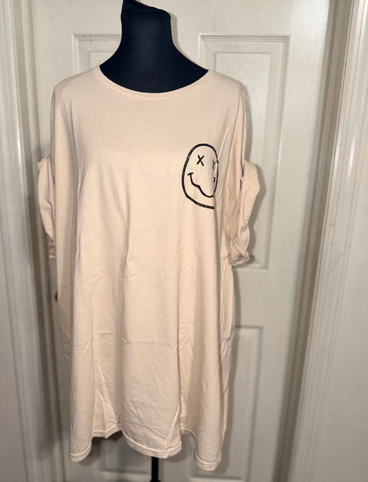 Nirvana Double Sided Oversized Distressed Tee