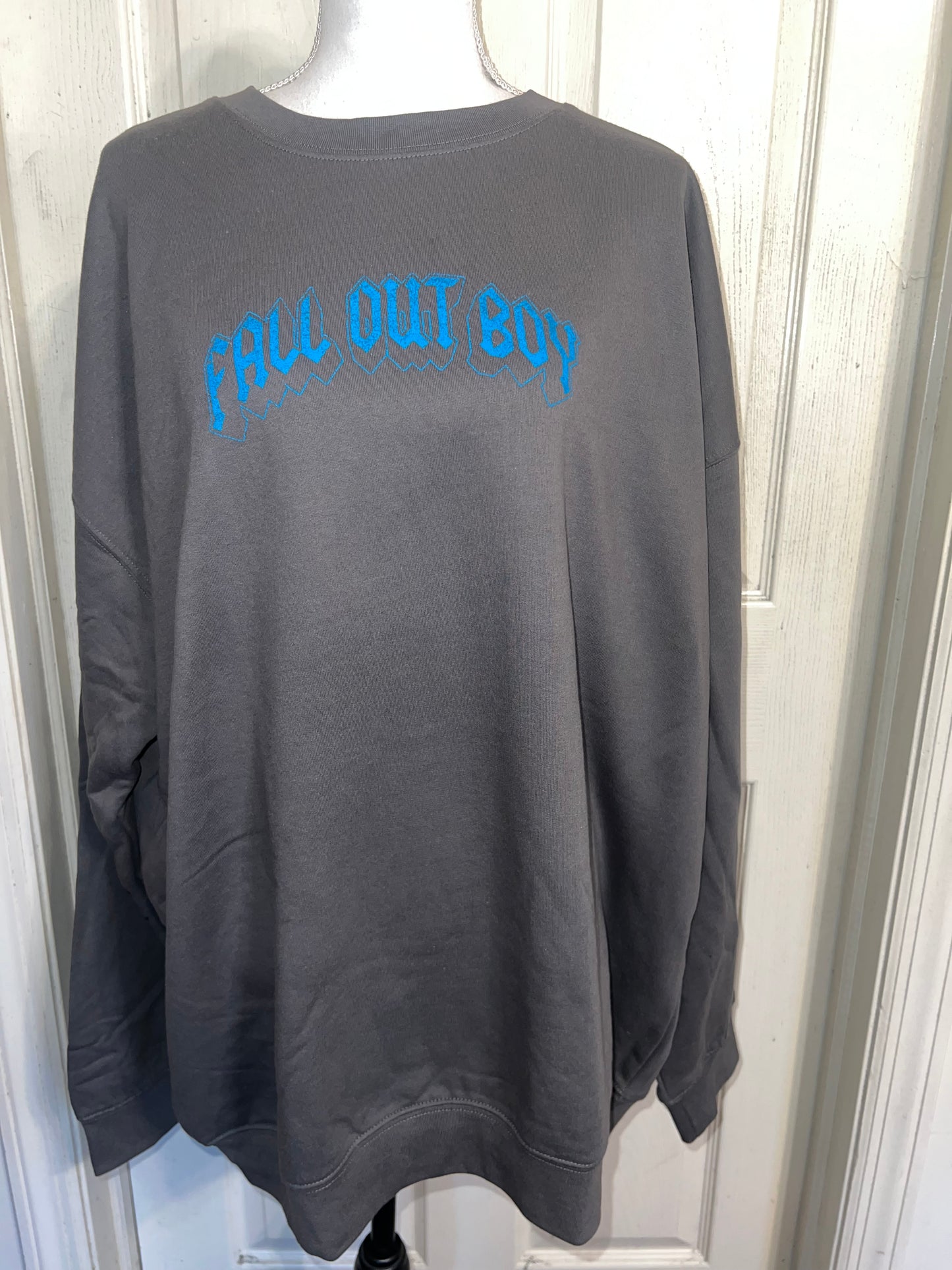 Fall Out Boy Double Sided Oversized Distressed Sweatshirt