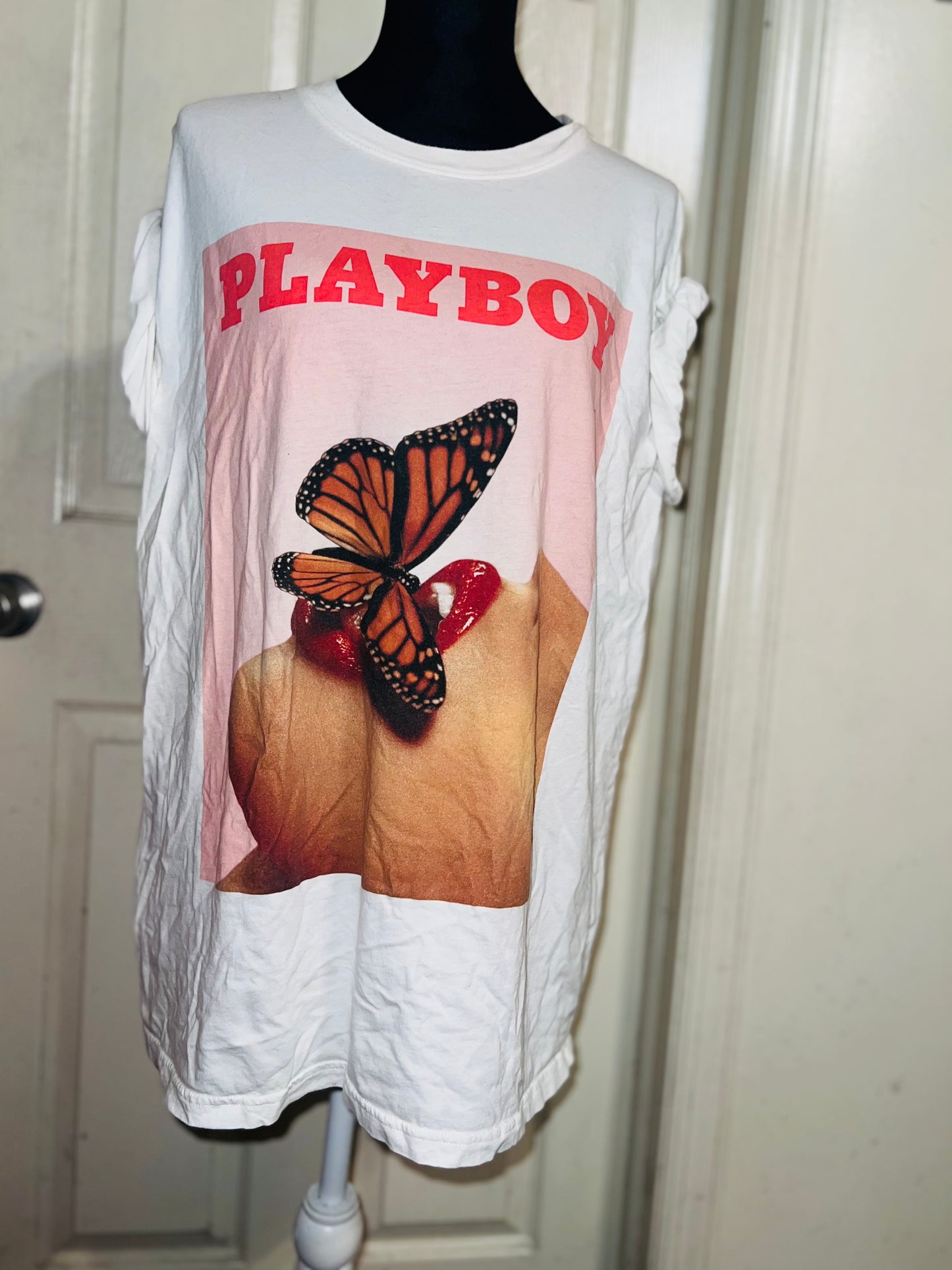 Playboy Oversized Distressed Tee