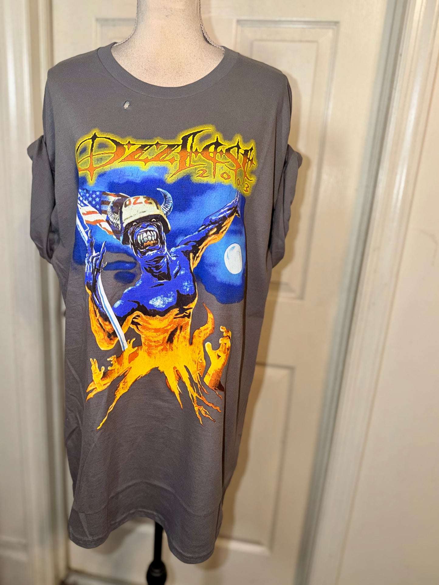 Ozzy Osbourne Ozzfest Double Sided Oversized Distressed Tee