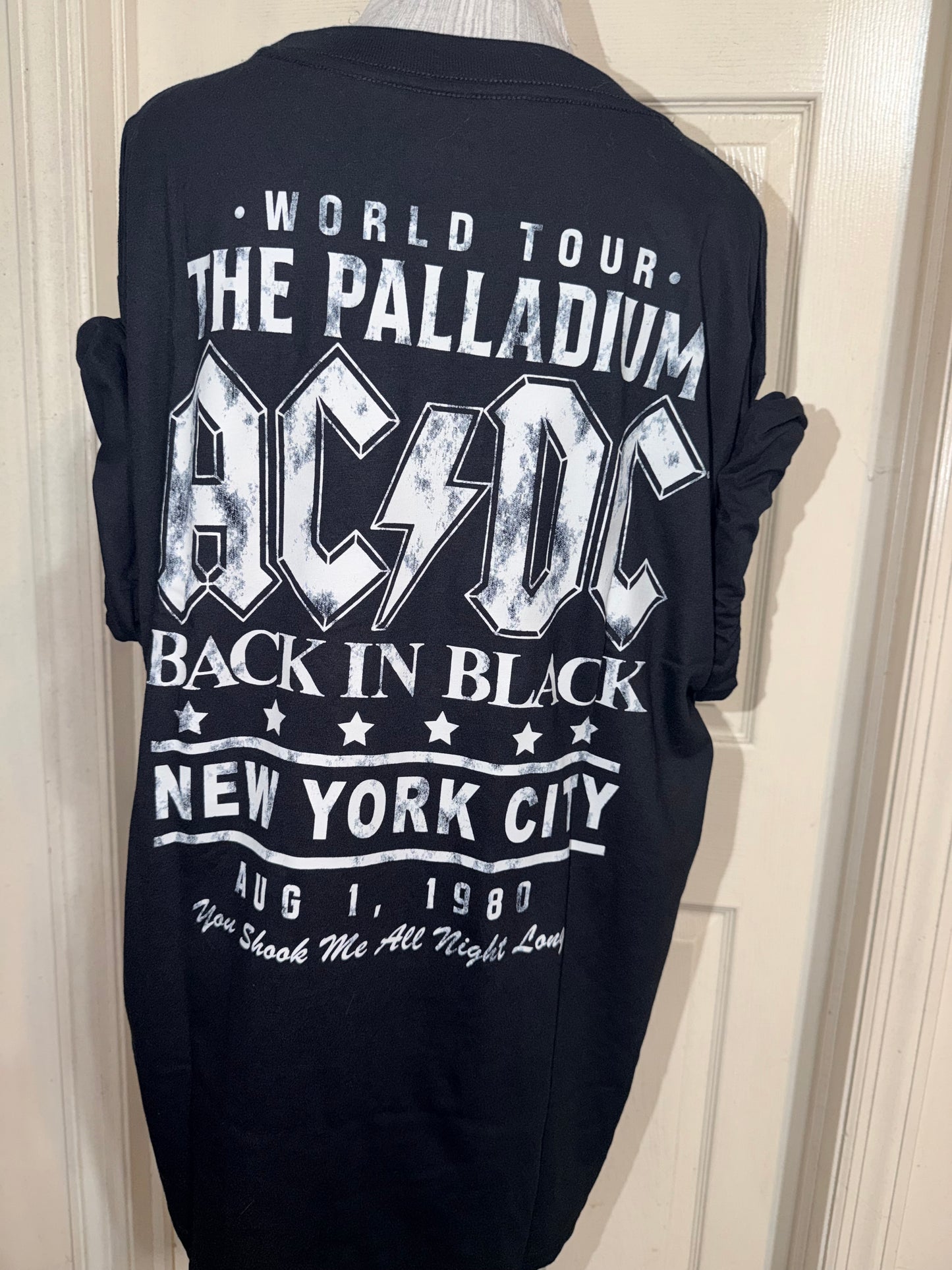 AC/DC Double Sided Oversized Distressed Tee