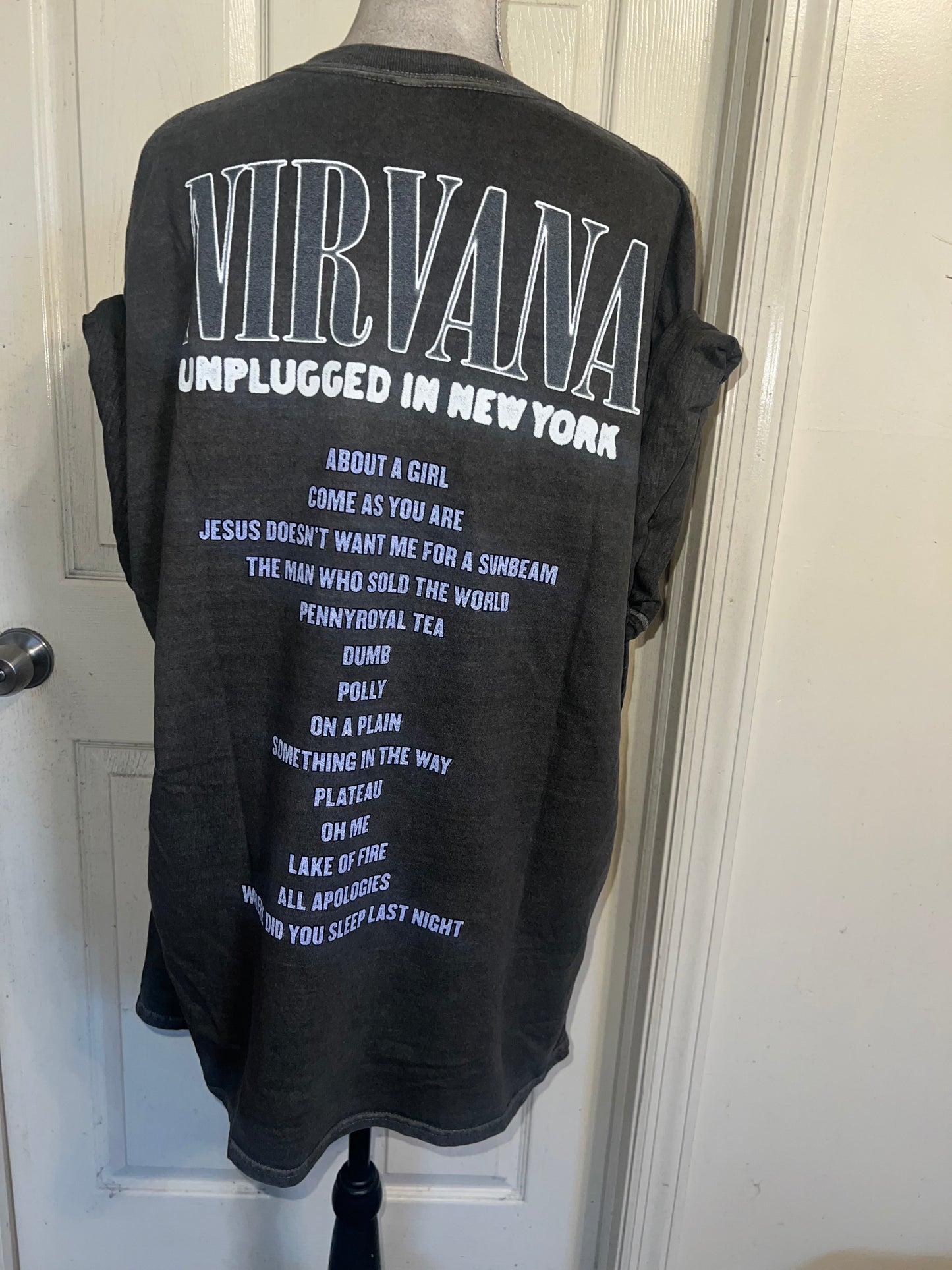 Nirvana Double Sided Oversized Distressed Tee