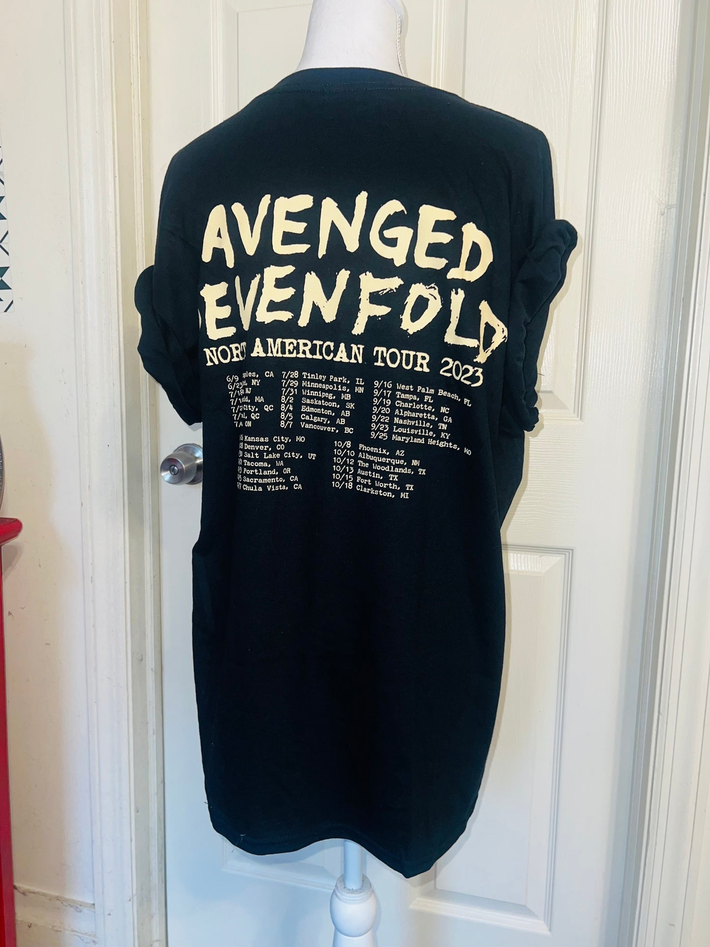 Avenged Sevenfold Double Sided Oversized Distressed Tee