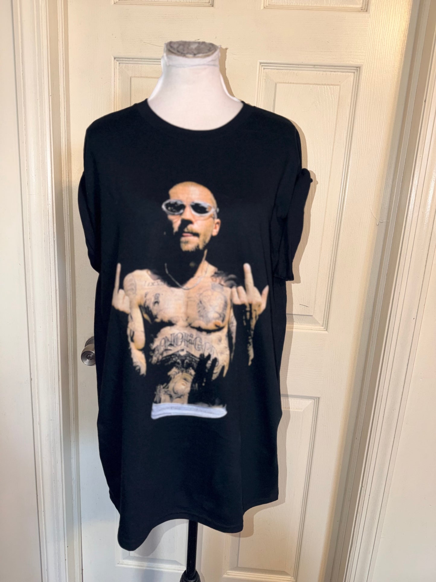 Justin Bieber Oversized Distressed Tee