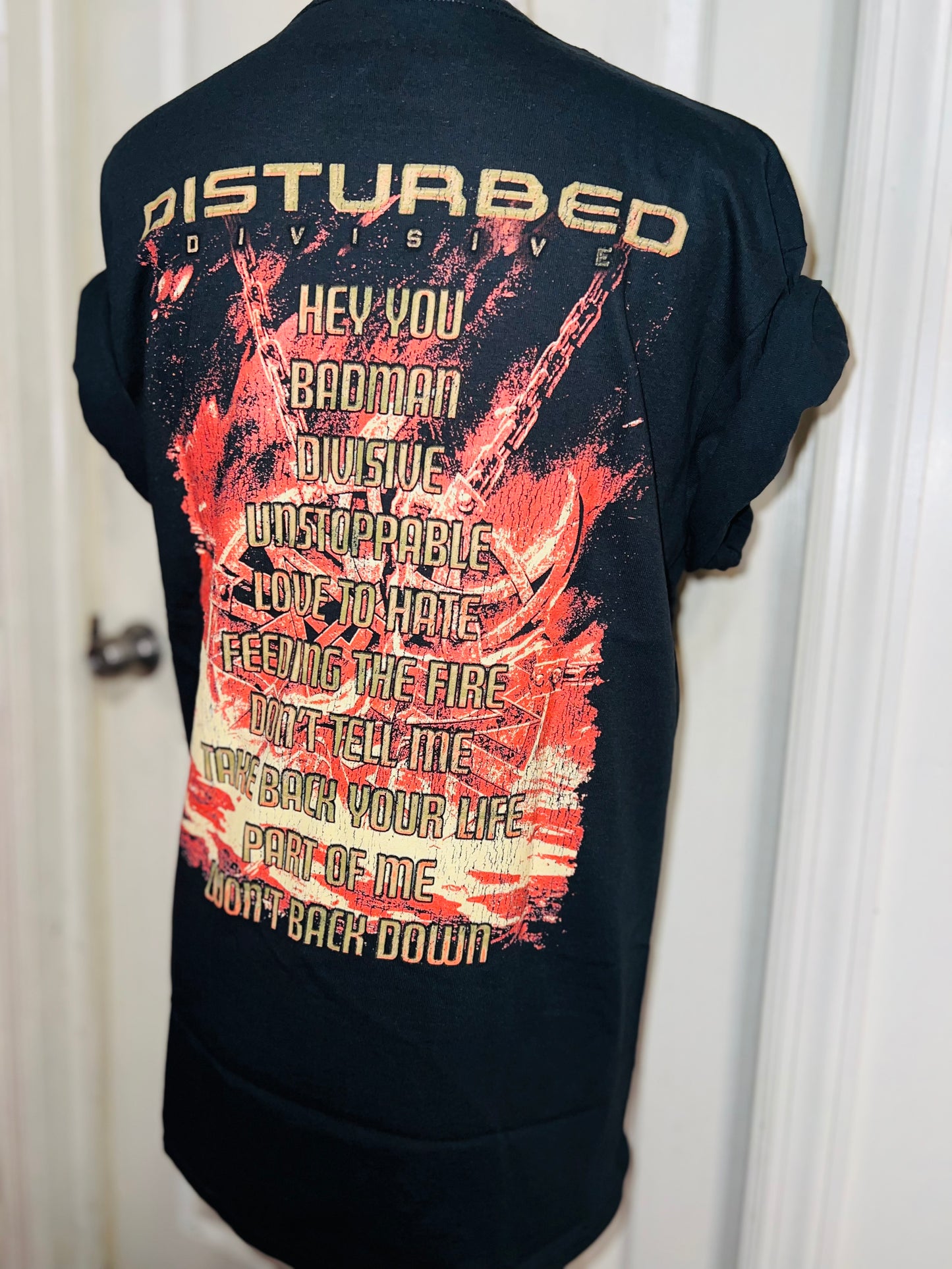 Disturbed Double Sided Oversized Distressed T-Shirt