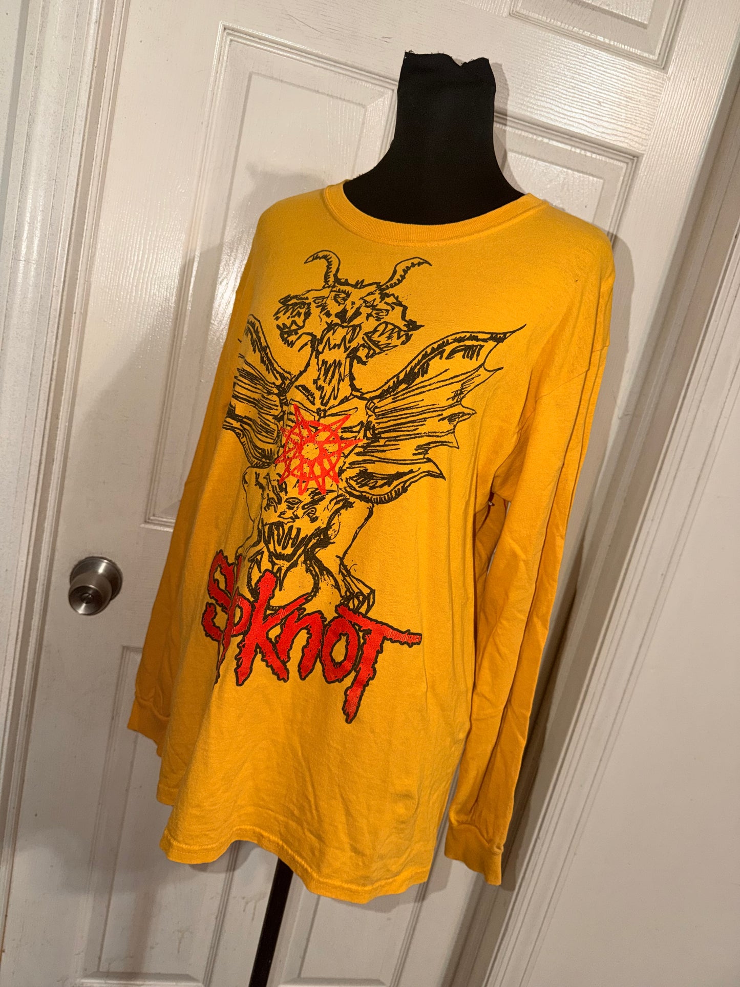 Slipknot Double Sided Vintage Oversized Distressed Long Sleeve Tee