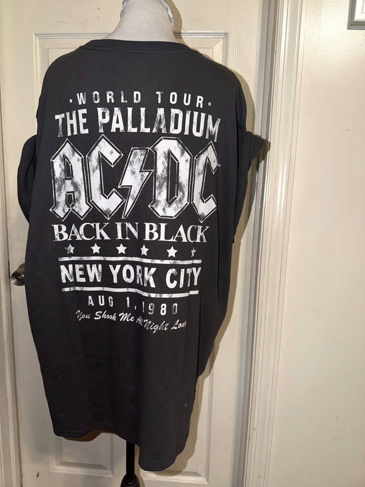 AC/DC Double Sided Oversized Distressed Tee