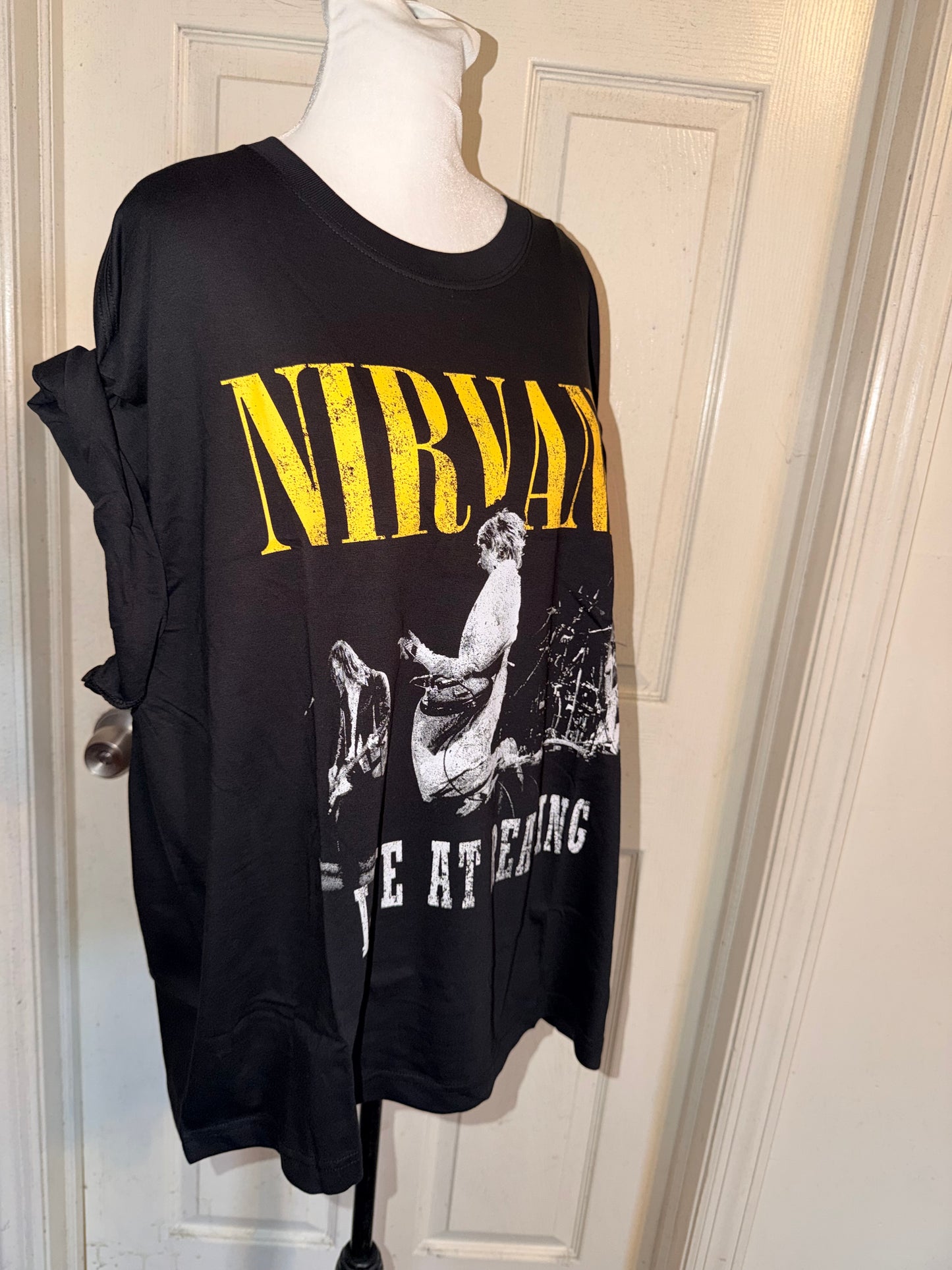 Nirvana Double Sided Oversized Distressed Tee