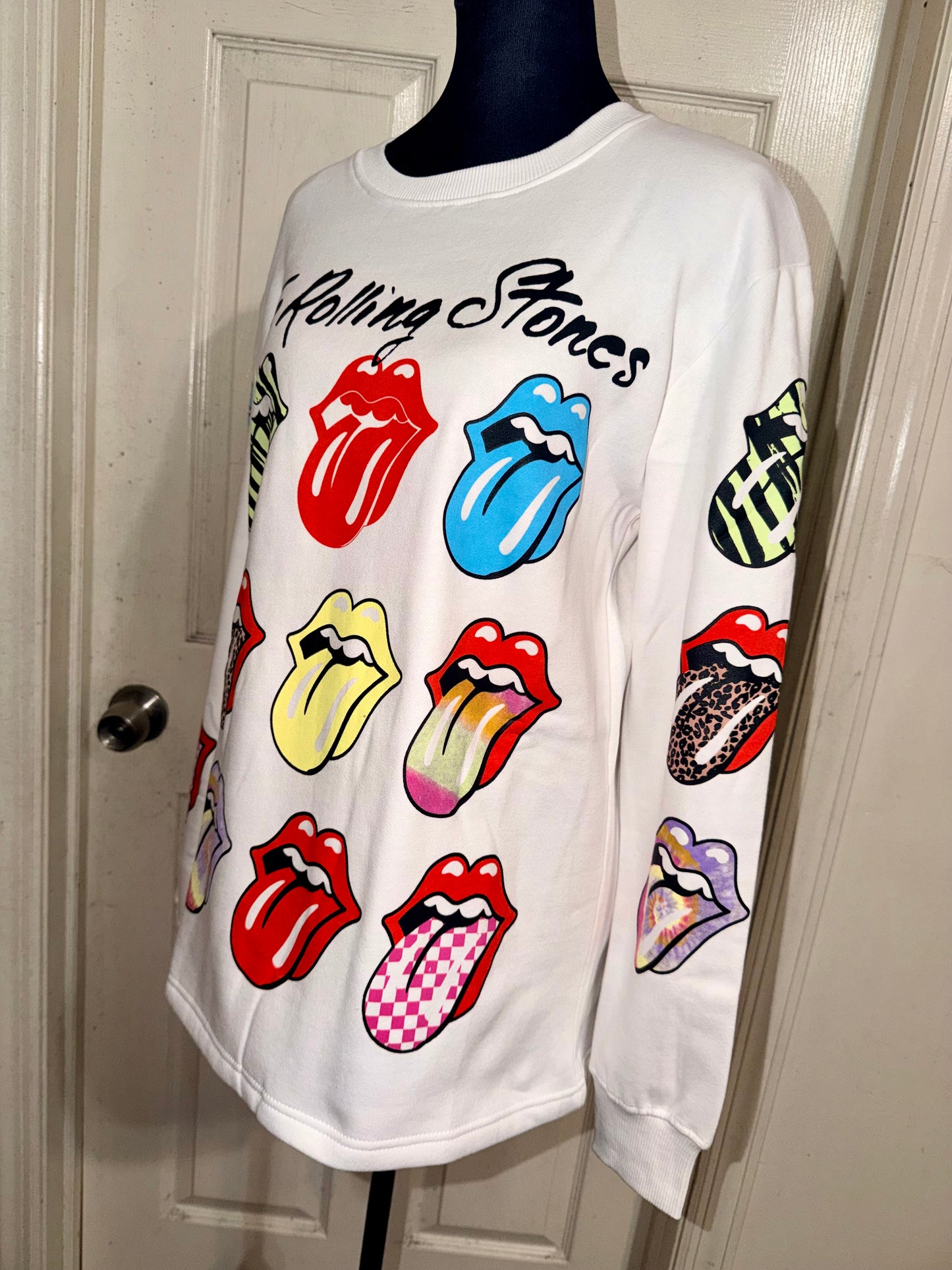 The Rolling Stones Oversized Distressed Sweatshirt