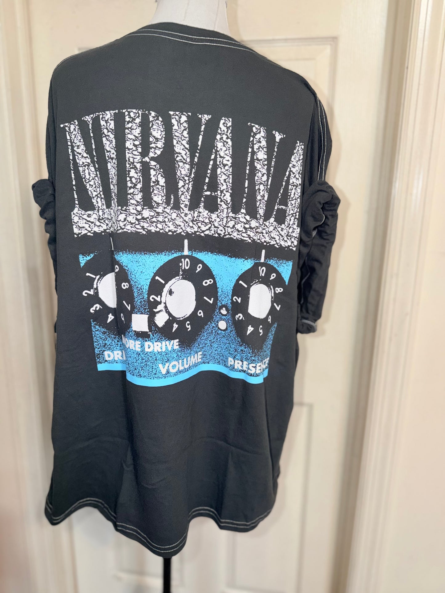 Nirvana Double Sided Oversized Distressed Tee