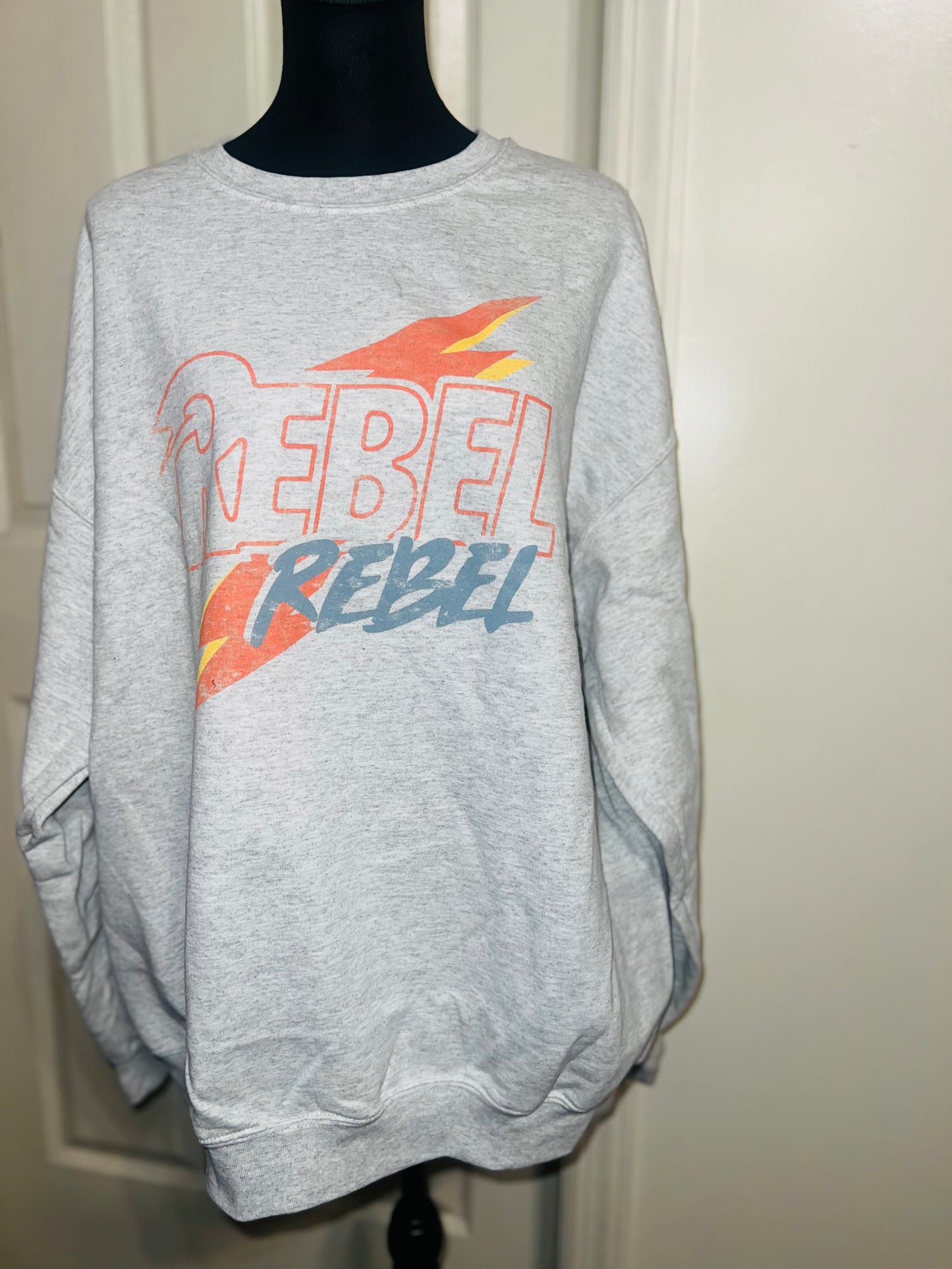 Rebel Rebel Bowie Oversized Distressed Sweatshirt