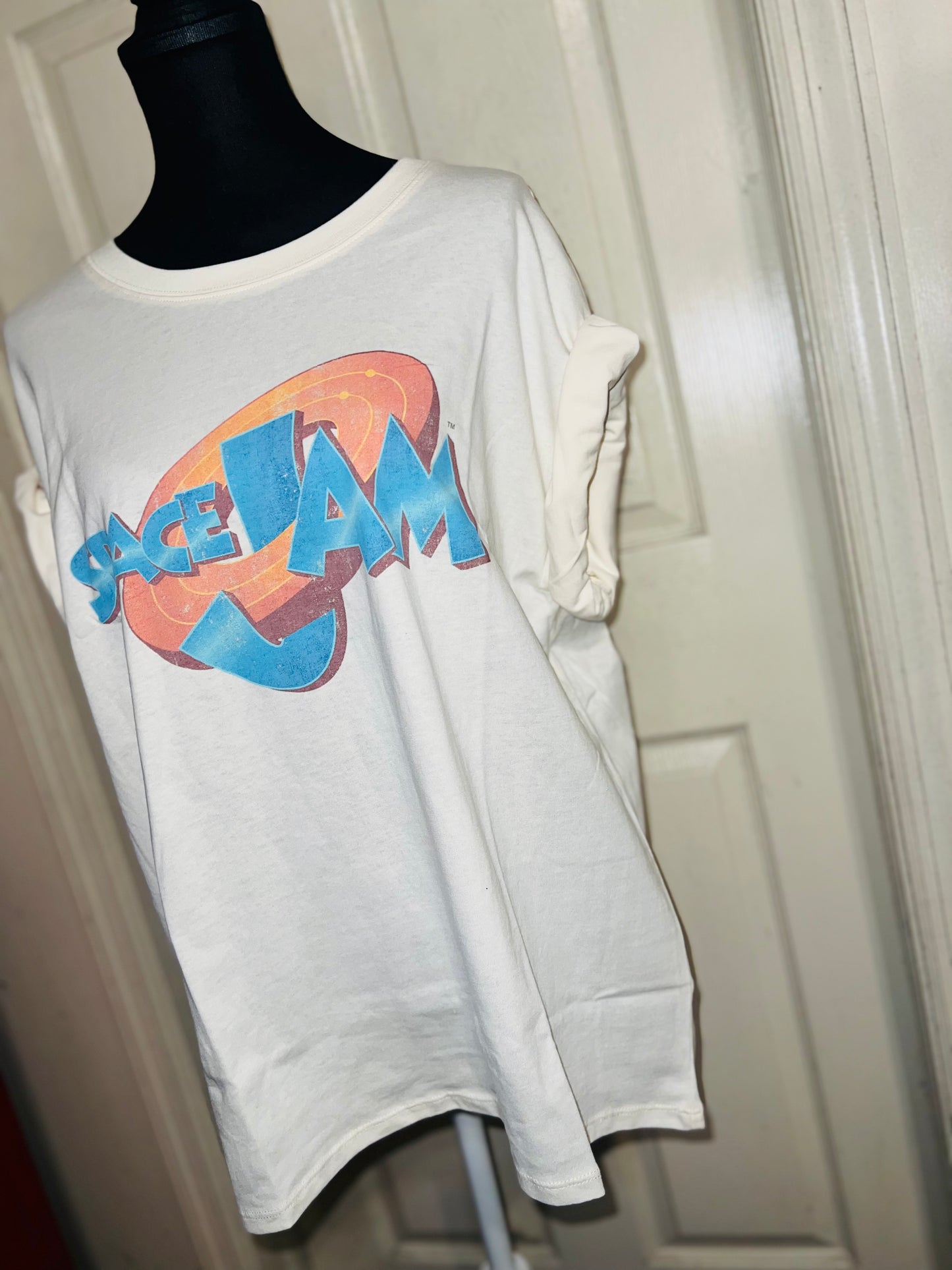 Space Jam Oversized Distressed Oversized Tee