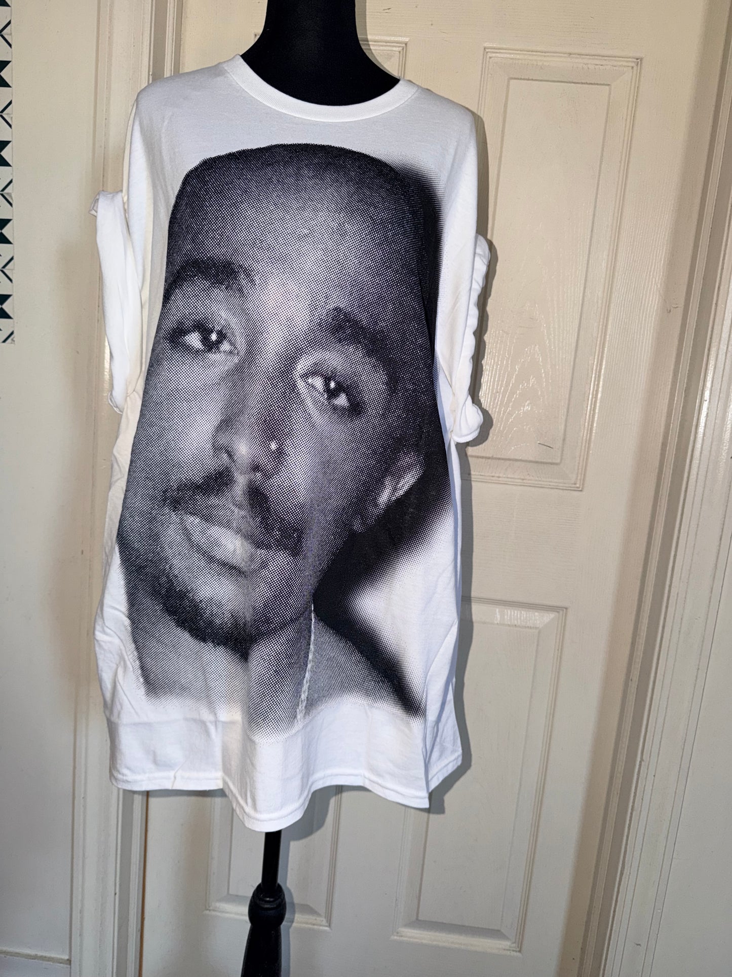 Tupac Double Sided Oversized Distressed Tee