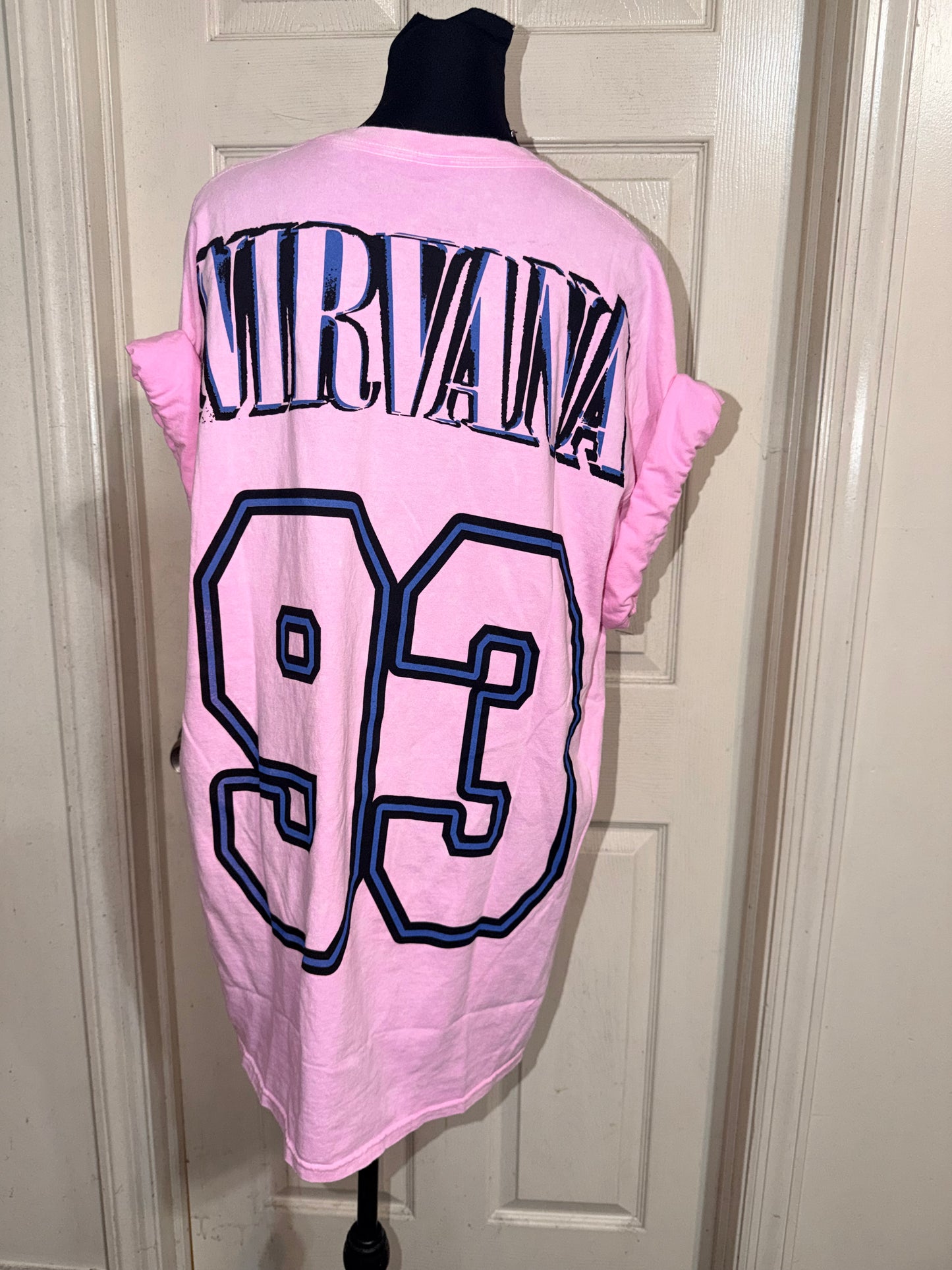 Nirvana Double Sided Oversized Distressed Tee