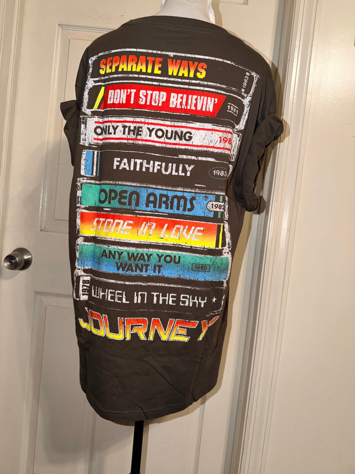 Journey Double Sided Oversized Distressed Tee