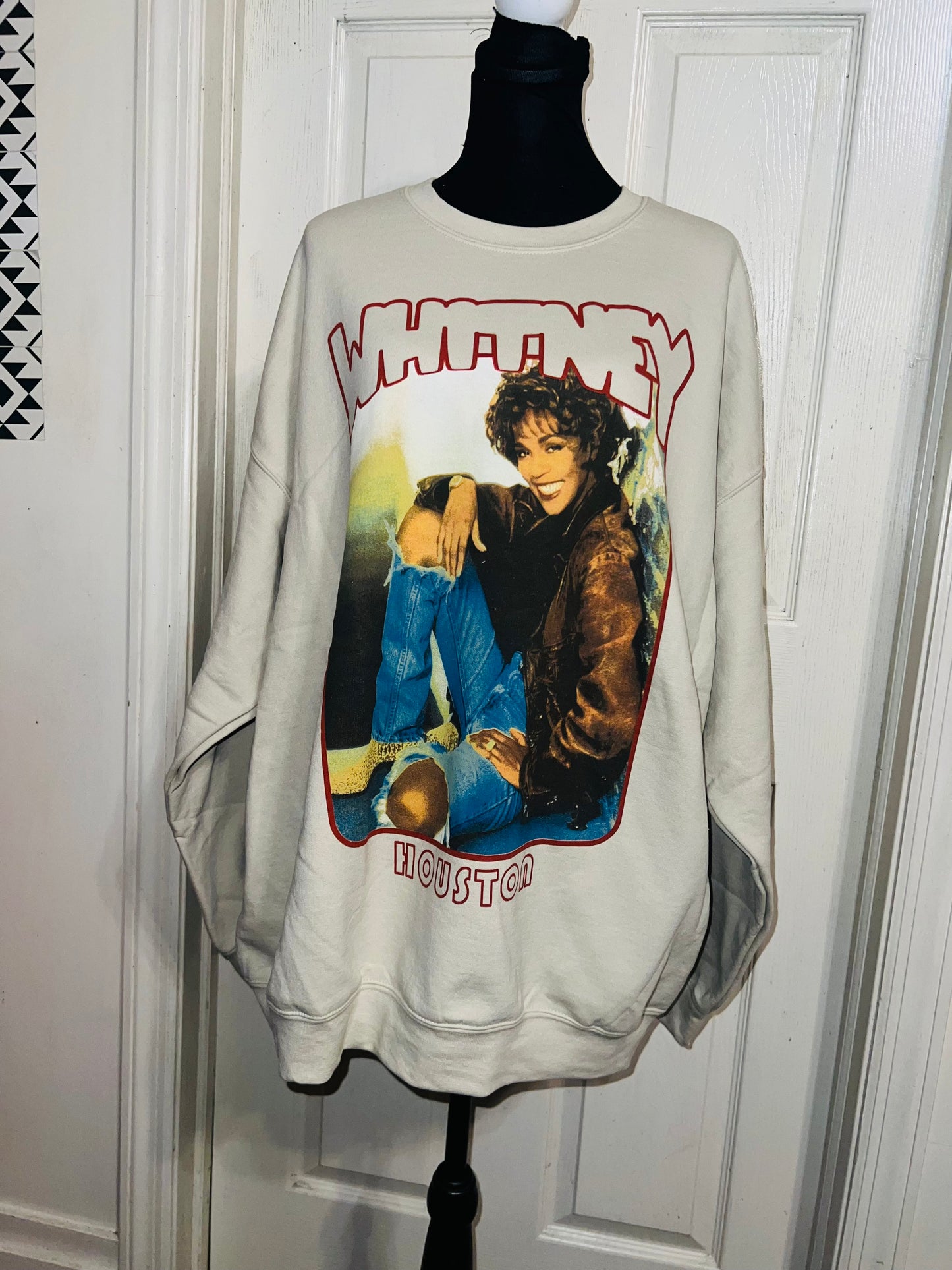 Whitney Houston Oversized Distressed Sweatshirt