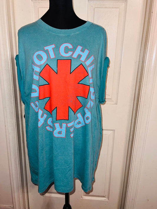 Red Hot Chili Peppers Double Sided Oversized Distressed Tee