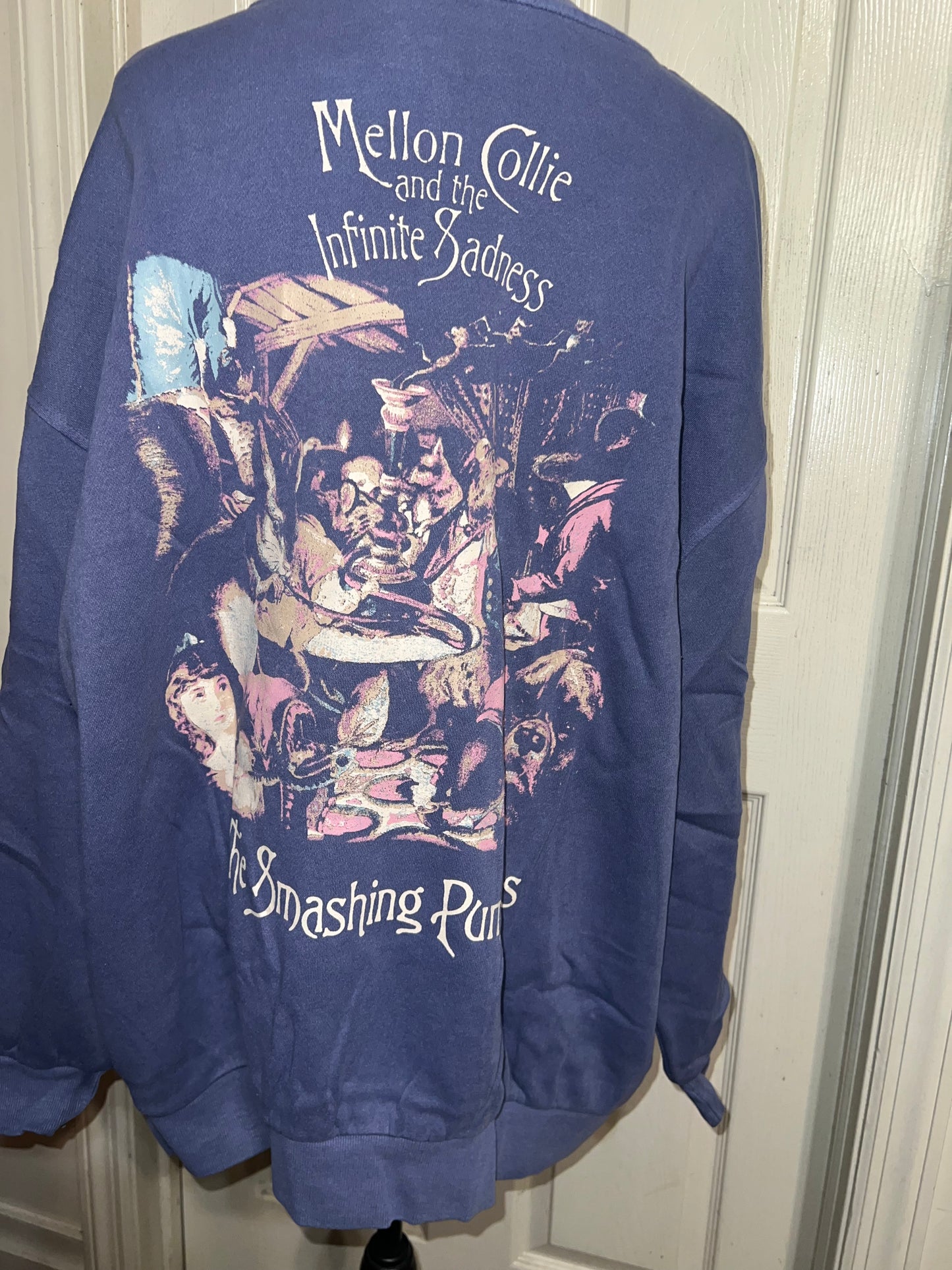 The Smashing Pumpkins Double Sided Oversized Distressed Sweatshirt