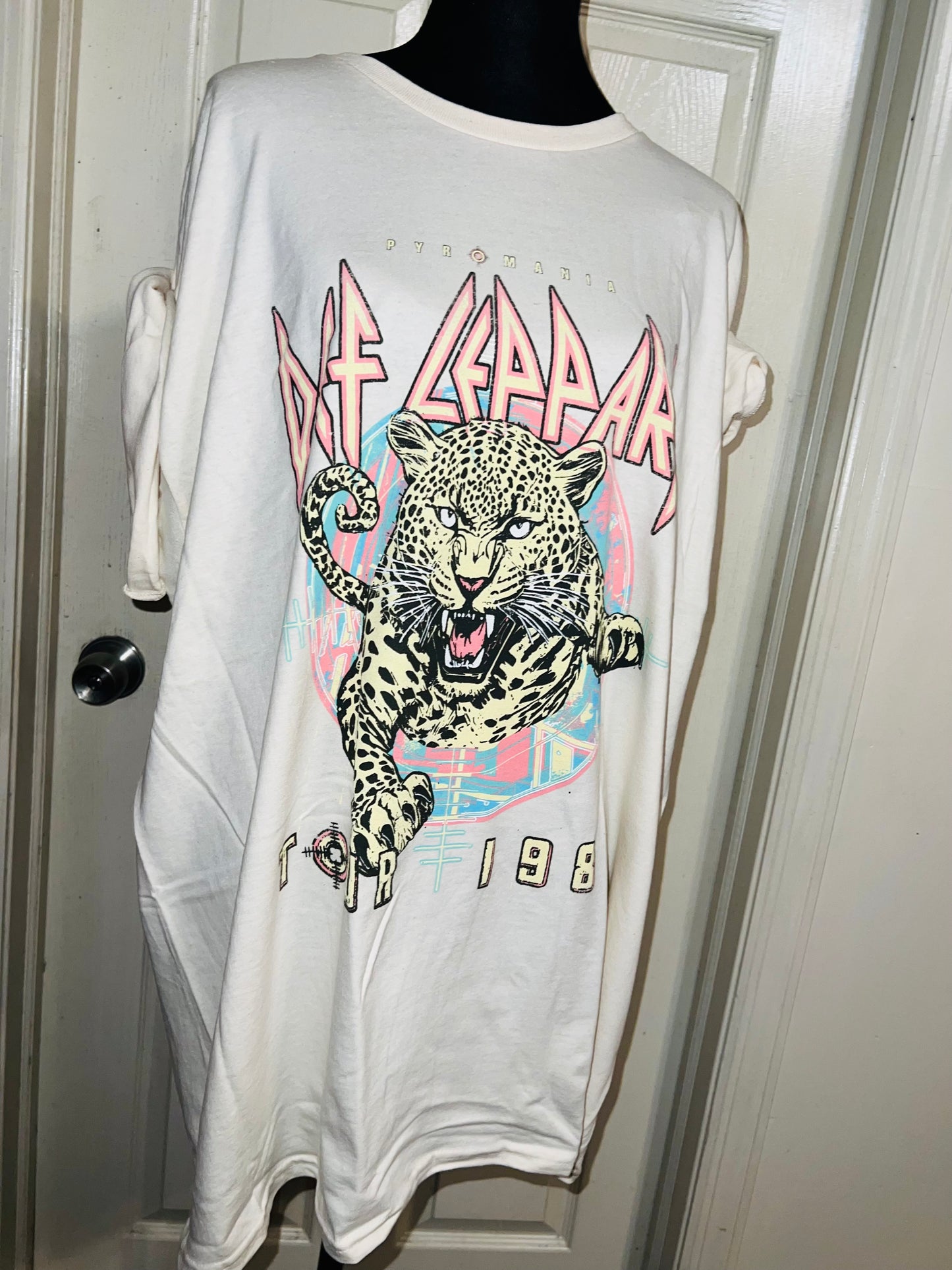 Def Leppard Double Sided Oversized Distressed Tee