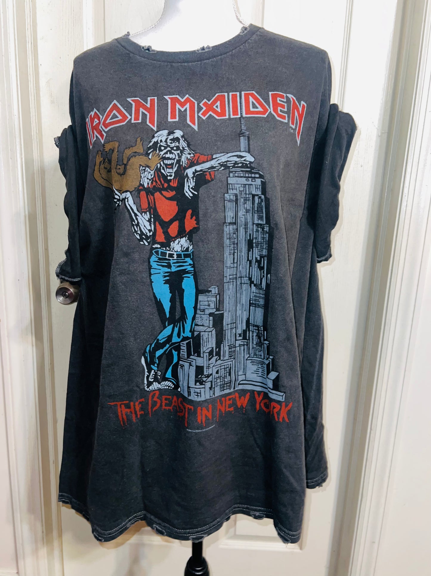 Iron Maiden Double Sided Oversized Distressed Tee