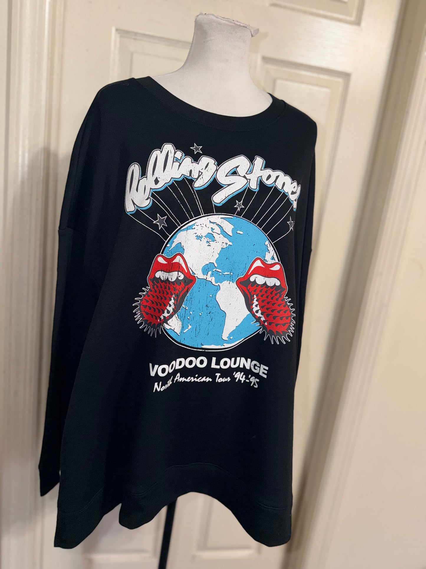 The Rolling Stones Double Sided Oversized Distressed Sweatshirt