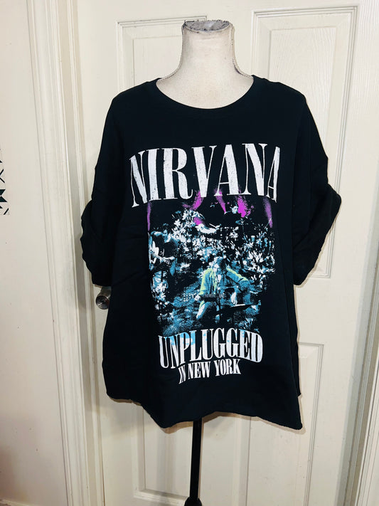 Nirvana Oversized Distressed Sweatshirt Tee