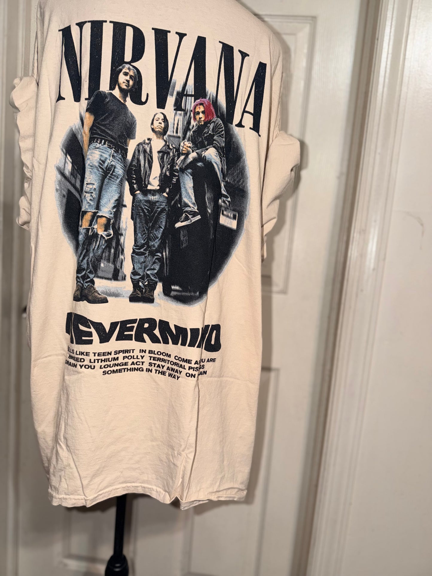 Nirvana Double Sided Oversized Distressed Tee