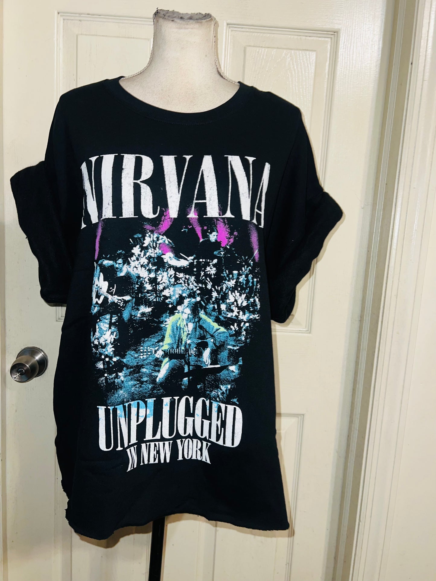 Nirvana Oversized Distressed Sweatshirt Tee