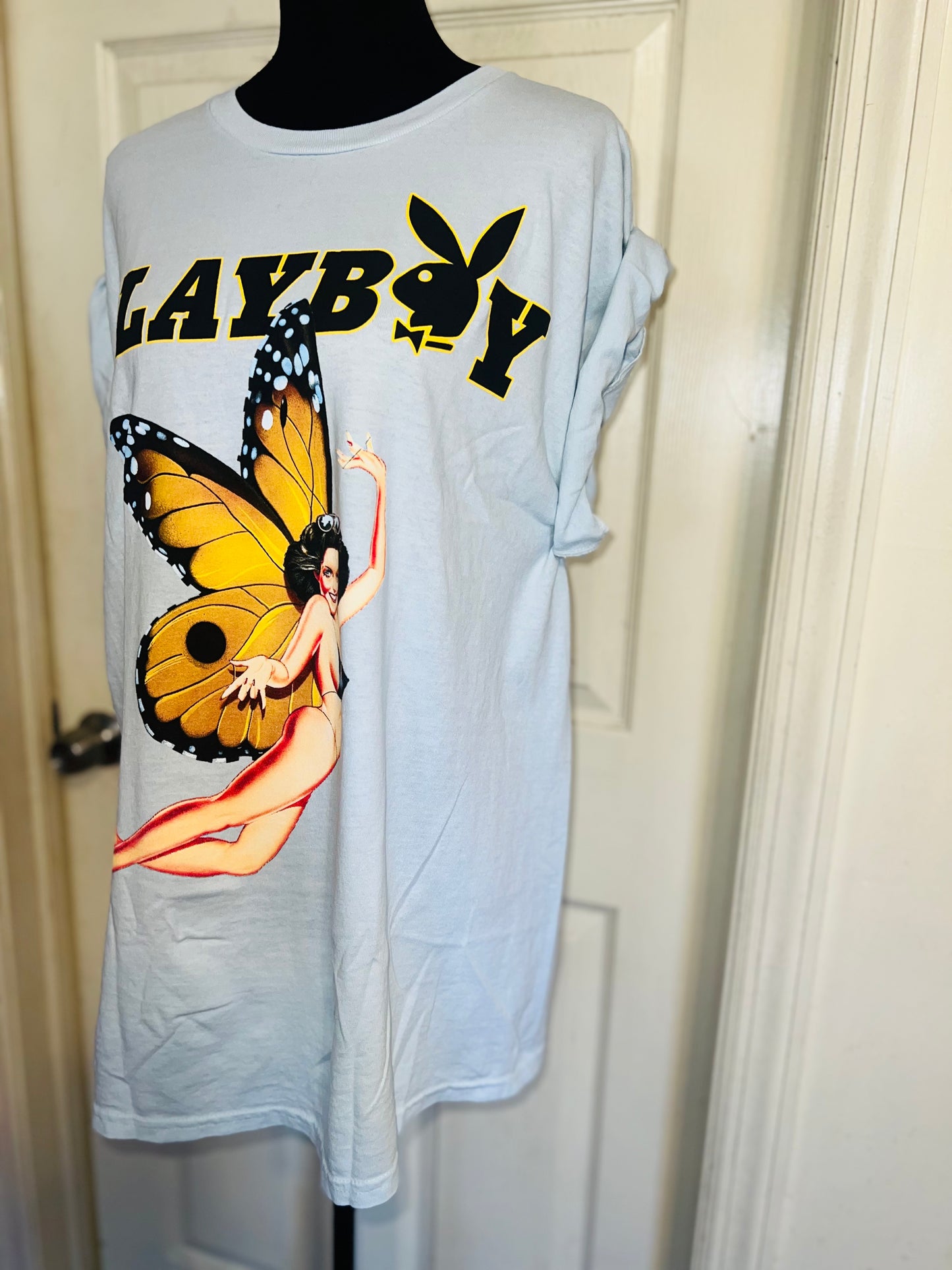 Playboy Double Sided Oversized Distressed Tee