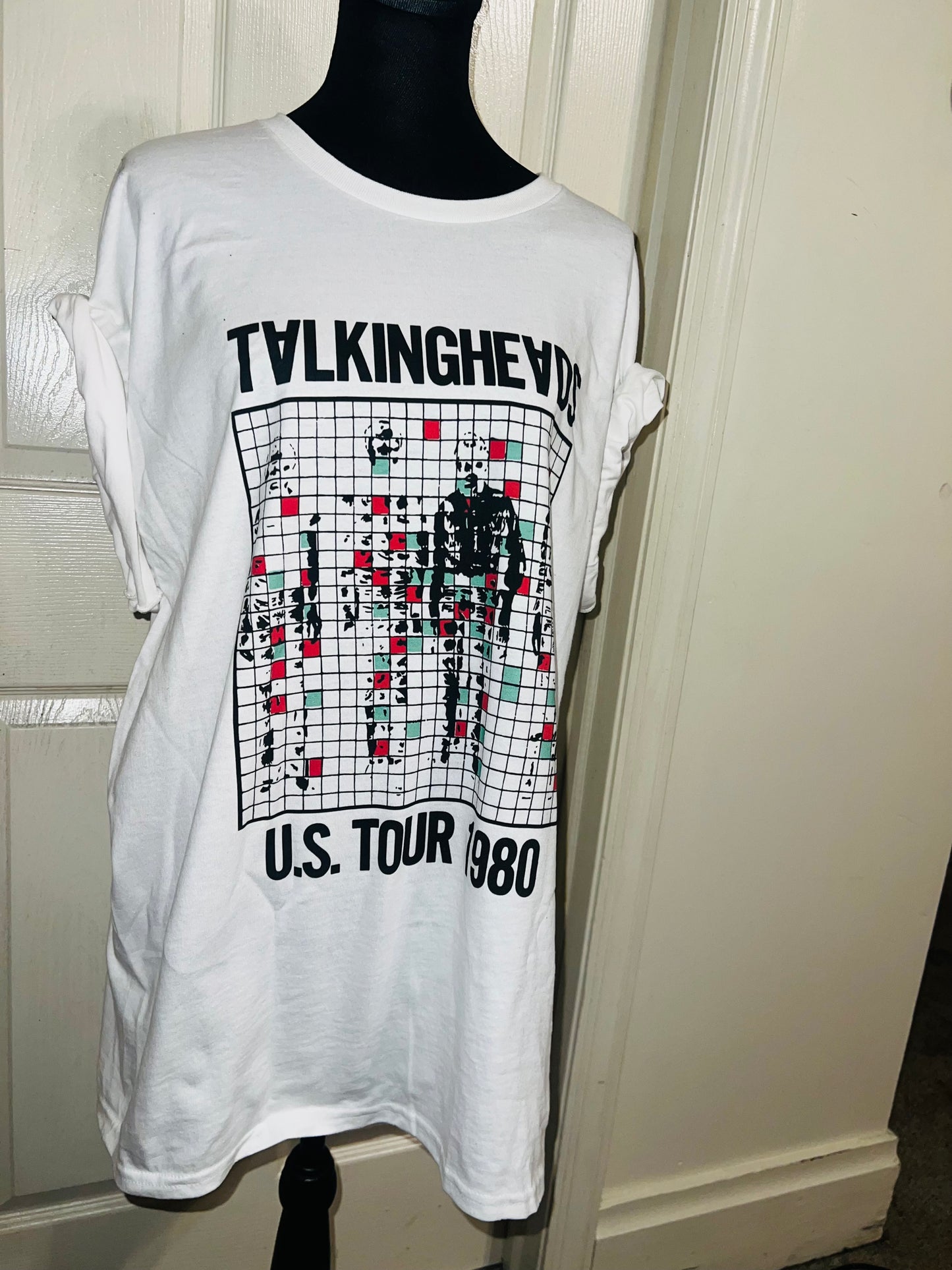 Talking Heads Double Sided Oversized Distressed Tee