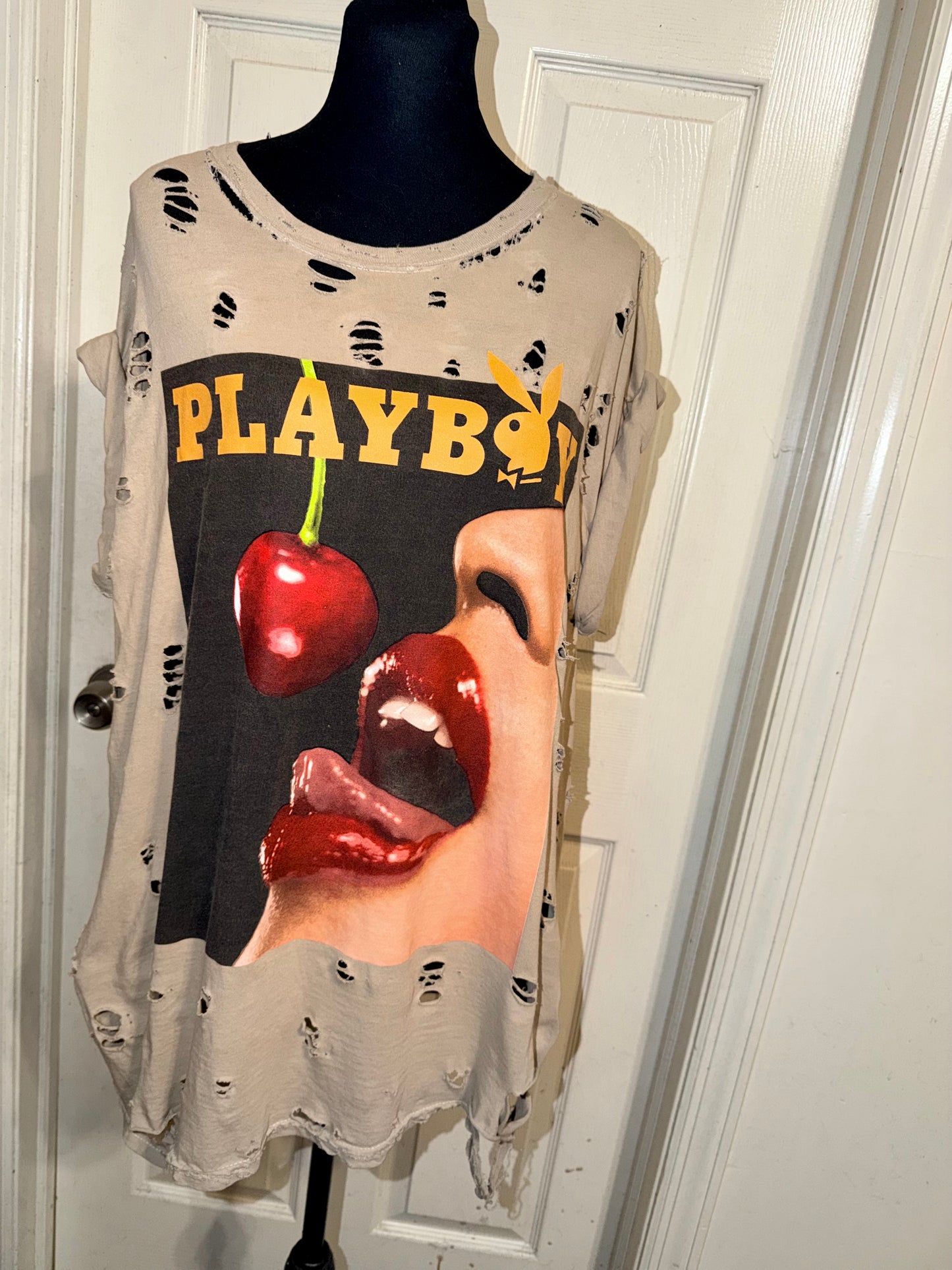 Playboy Oversized Distressed Tee