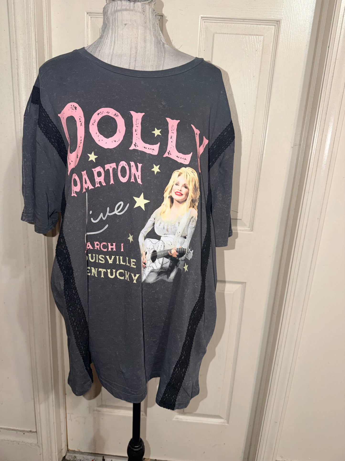 Dolly Parton Double Sided Oversized Distressed Tee