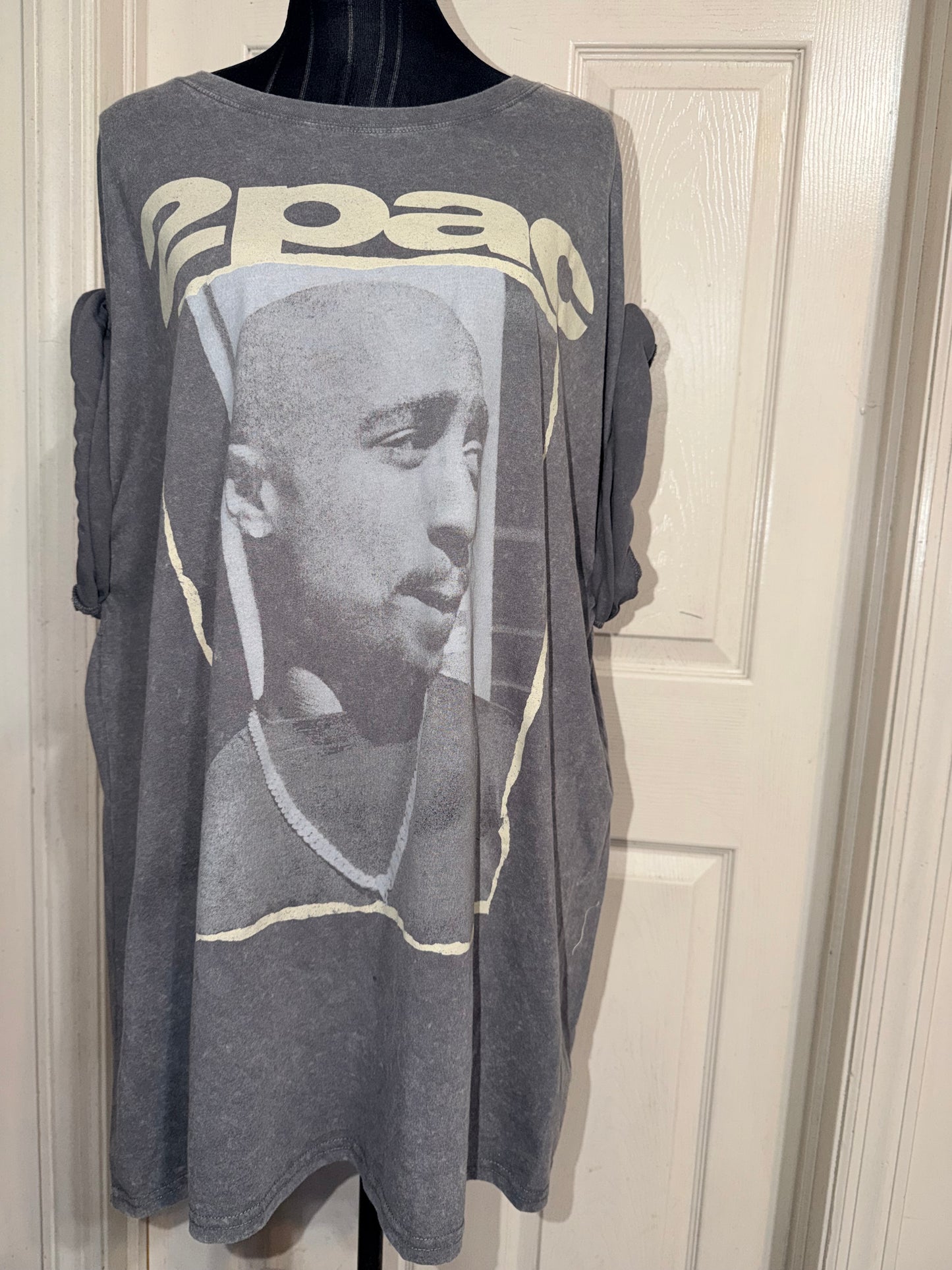 Tupac Double Sided Oversized Distressed Tee