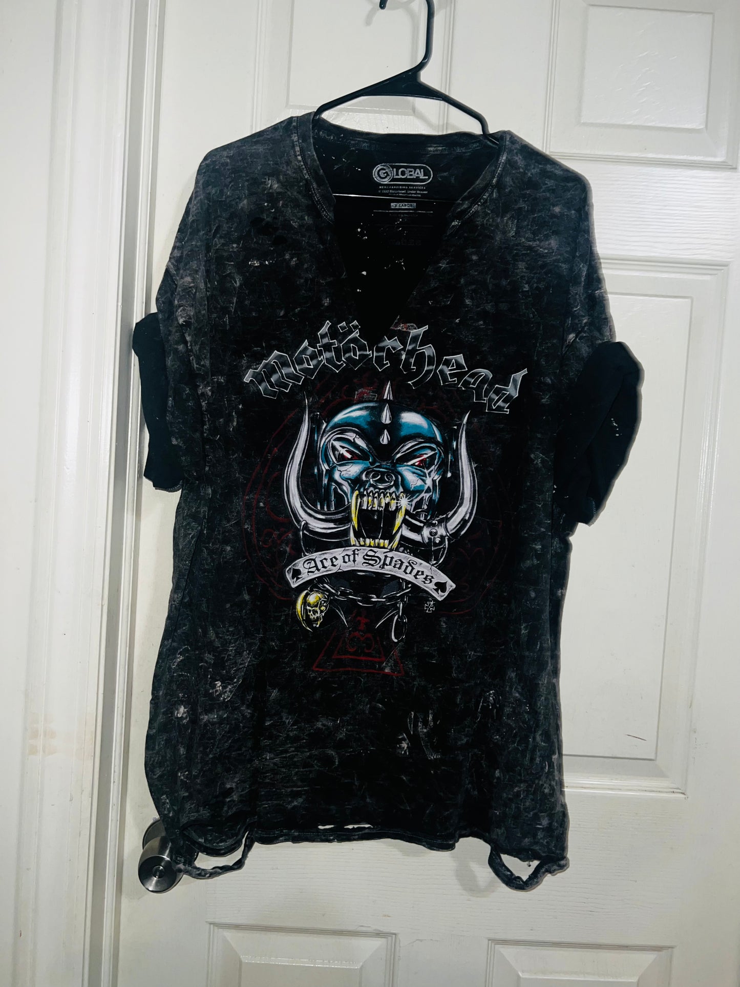 Motörhead Acid Wash Oversized Distressed Tee