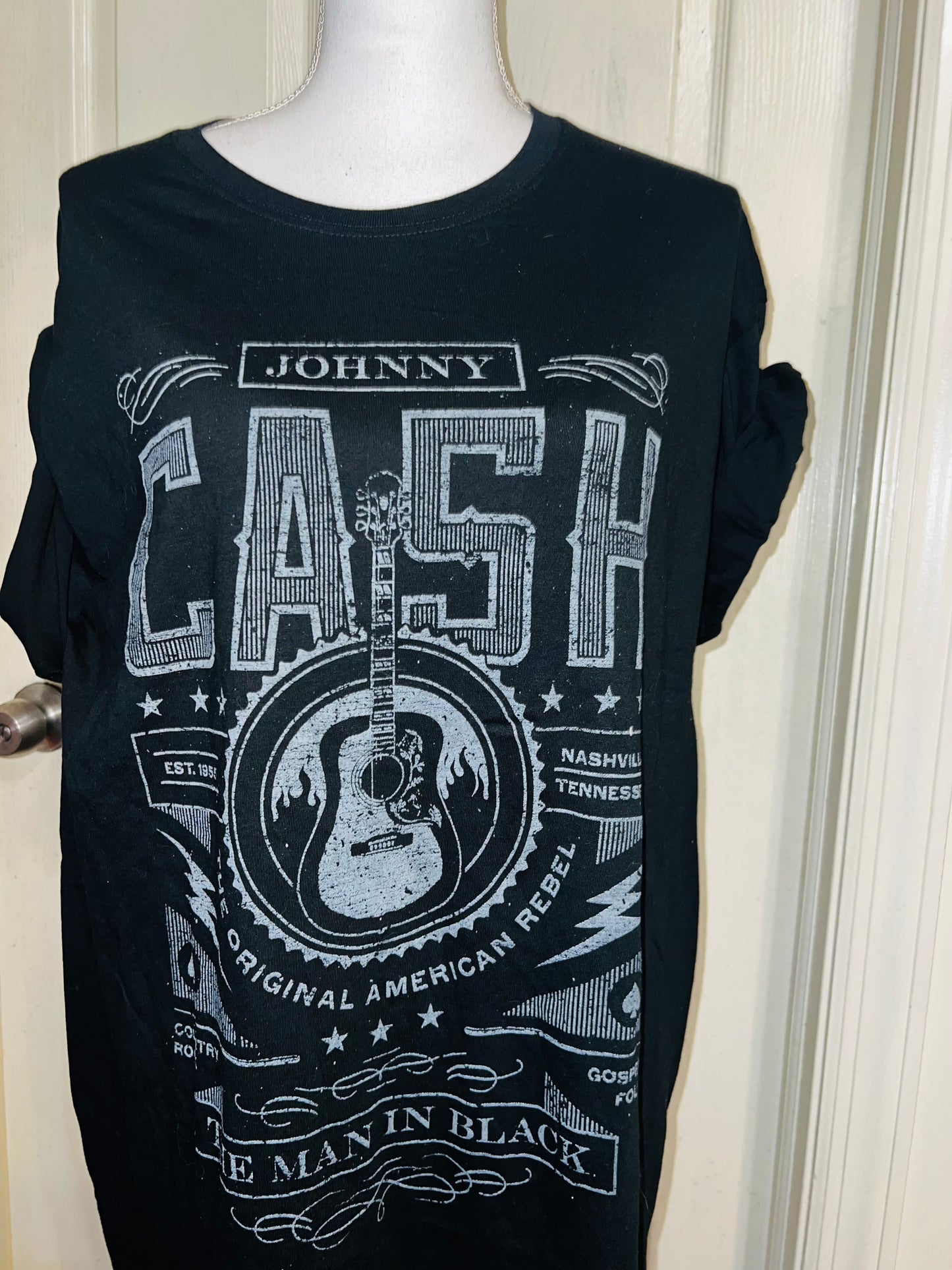 Johnny Cash Distressed Oversized Tee